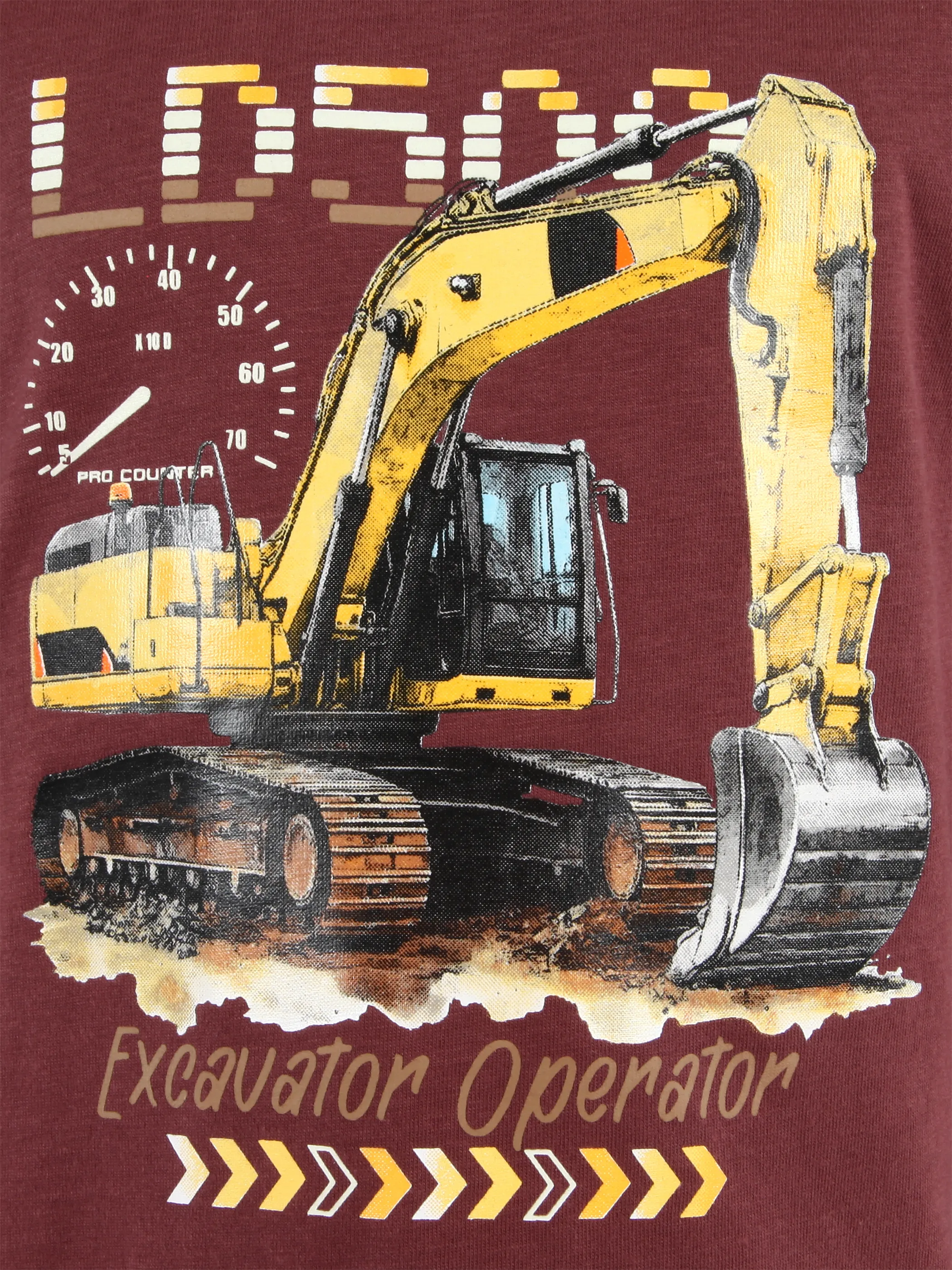One Way KJ T-Shirt rot mit Bagger Front Print Rot 930027 DEEPCLARET 3