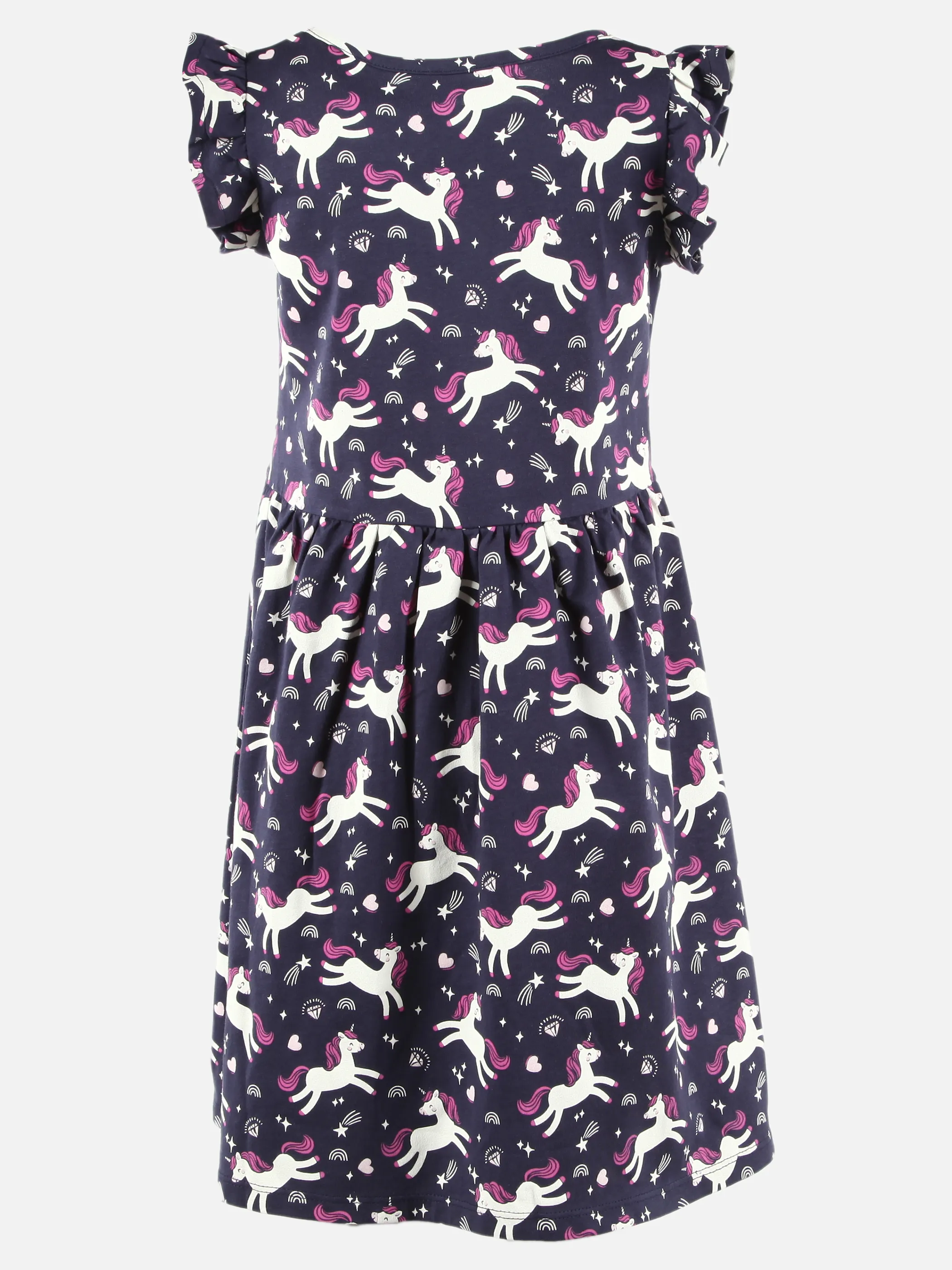 Bubble Gum KM kurzarm Kleid mit Rüschen und versch. AOP´s Marine 907408 NAVY 2