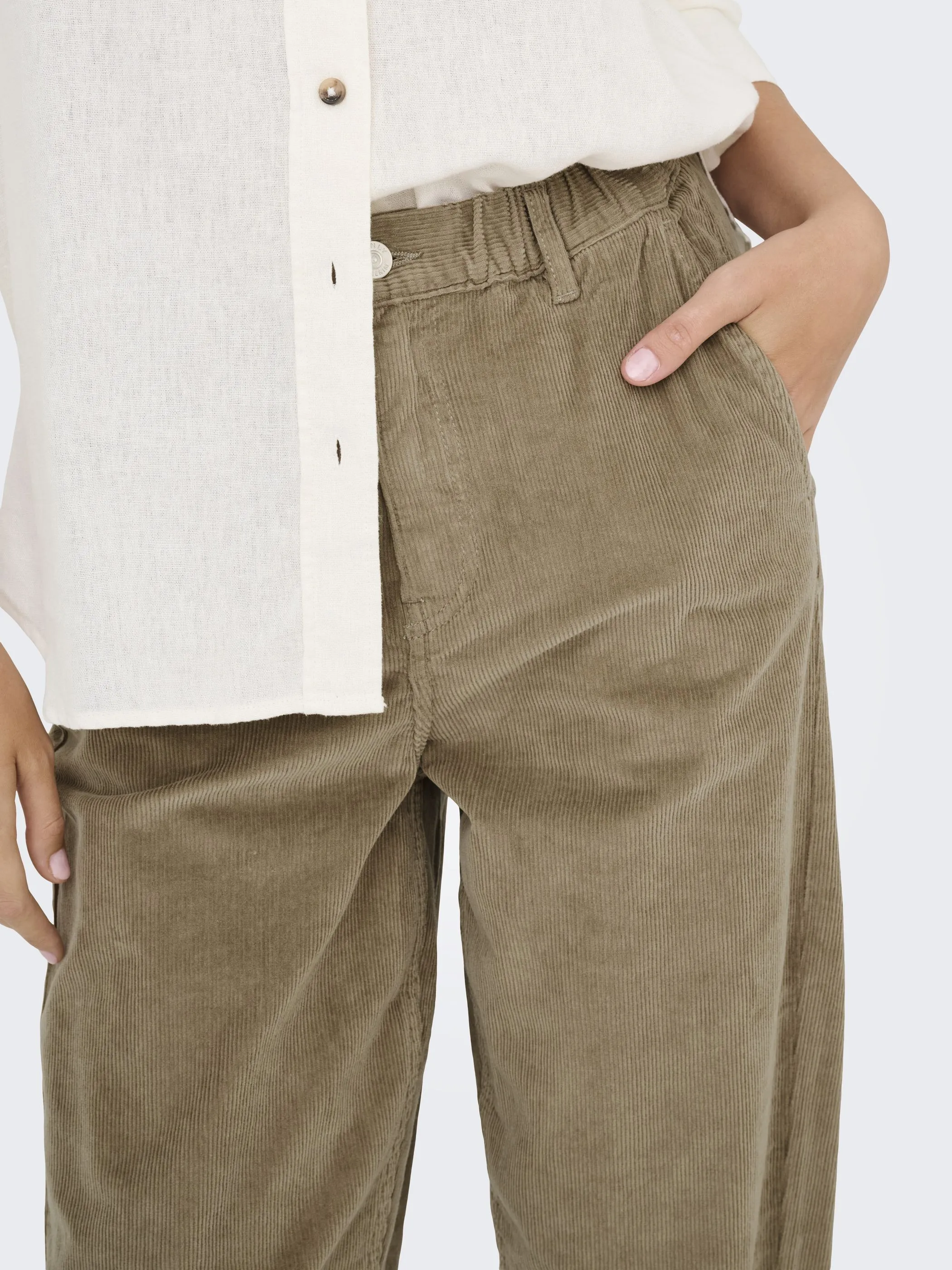 Only 15306423 ONLFLORA MW ELA CORD Beige 917512 292555 4