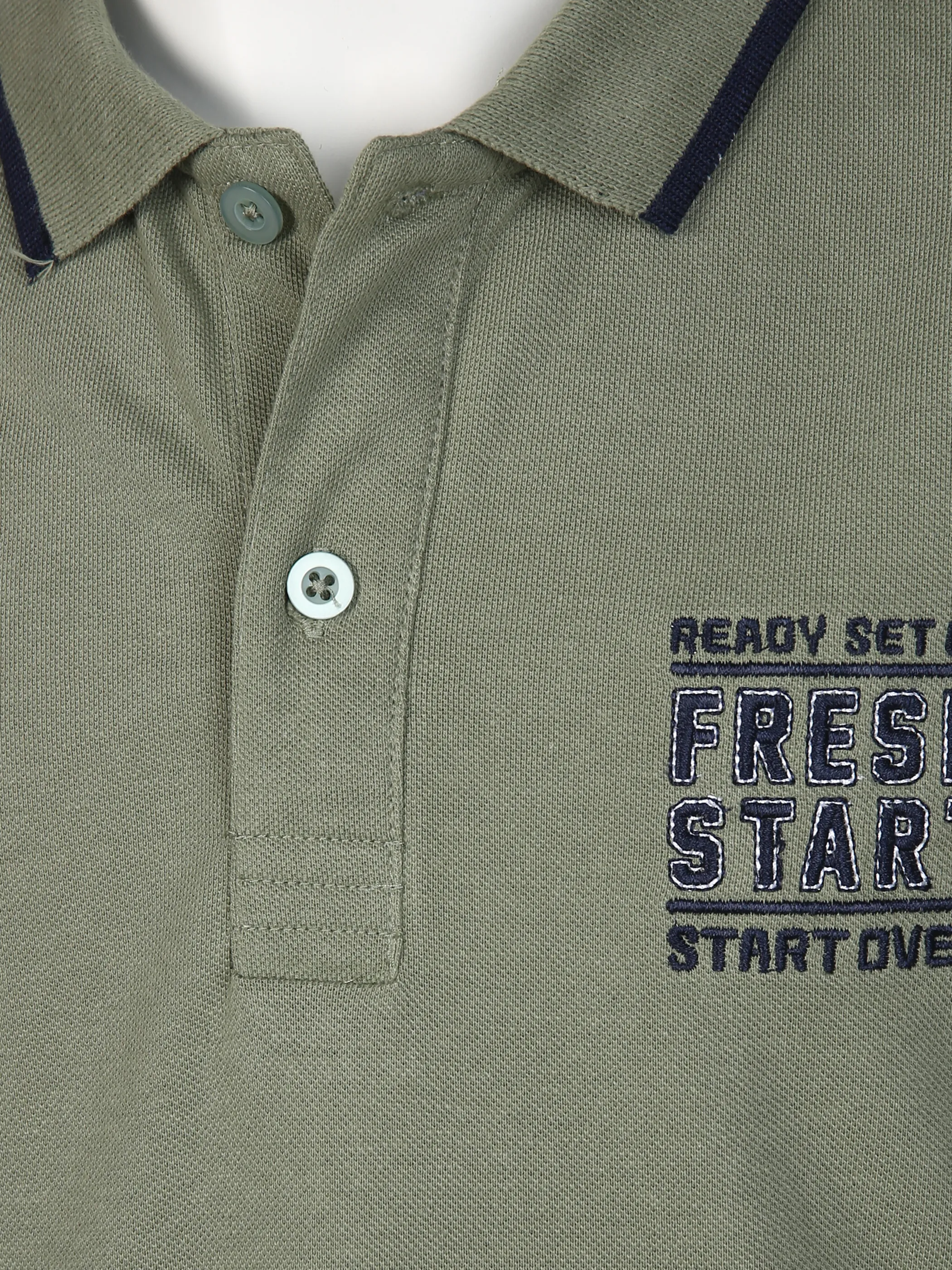 Stop + Go TB Poloshirt in khaki mit Grün 851979 KHAKI 3
