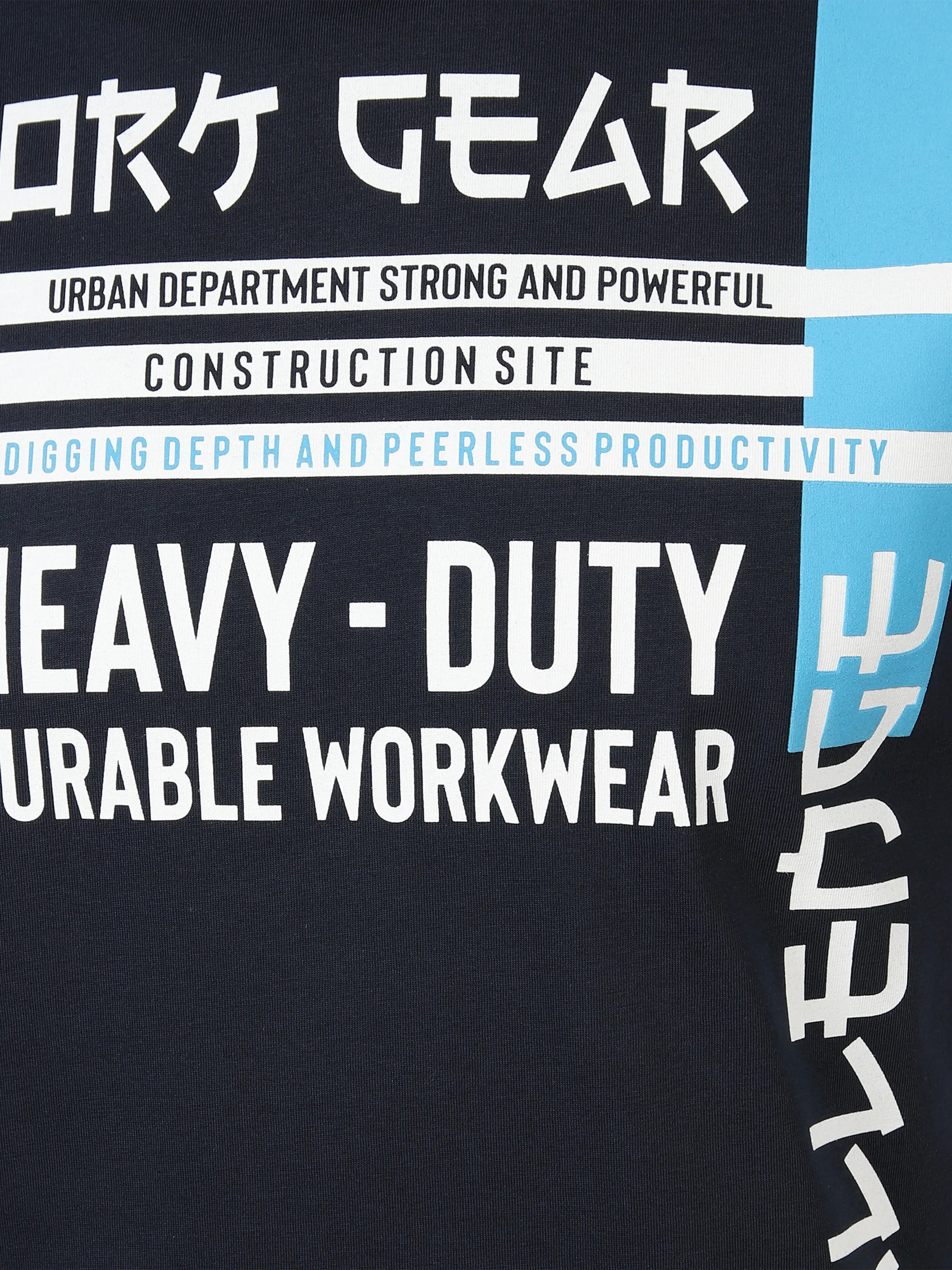 Worker He. T-Shirt 1/2 Arm print Marine 879104 NAVY 3 Worker He. T-Shirt 1/2 Arm print Marine 879104 NAVY 3