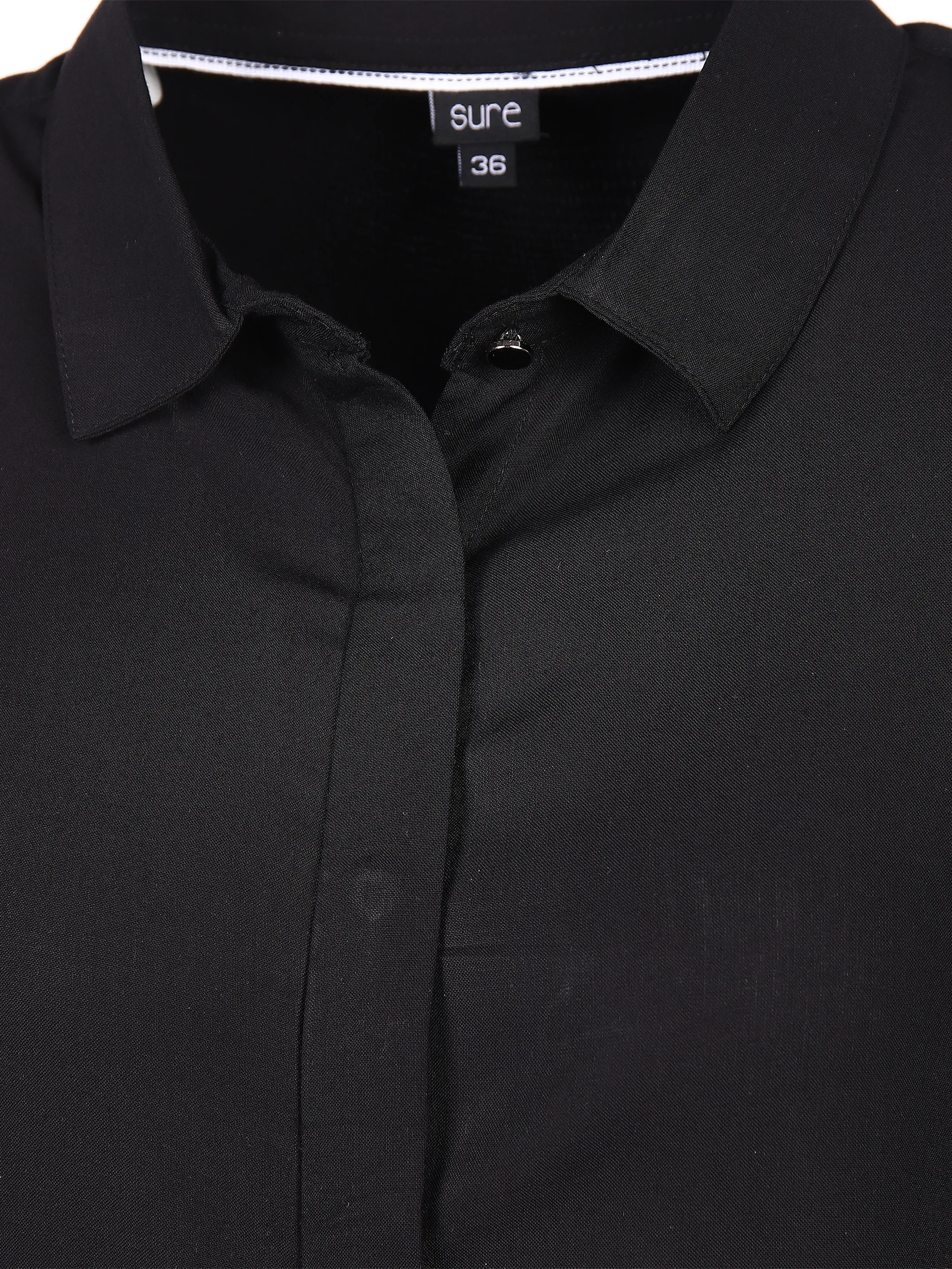 Sure Da-Bluse unifarben Schwarz 853456 BLACK 3