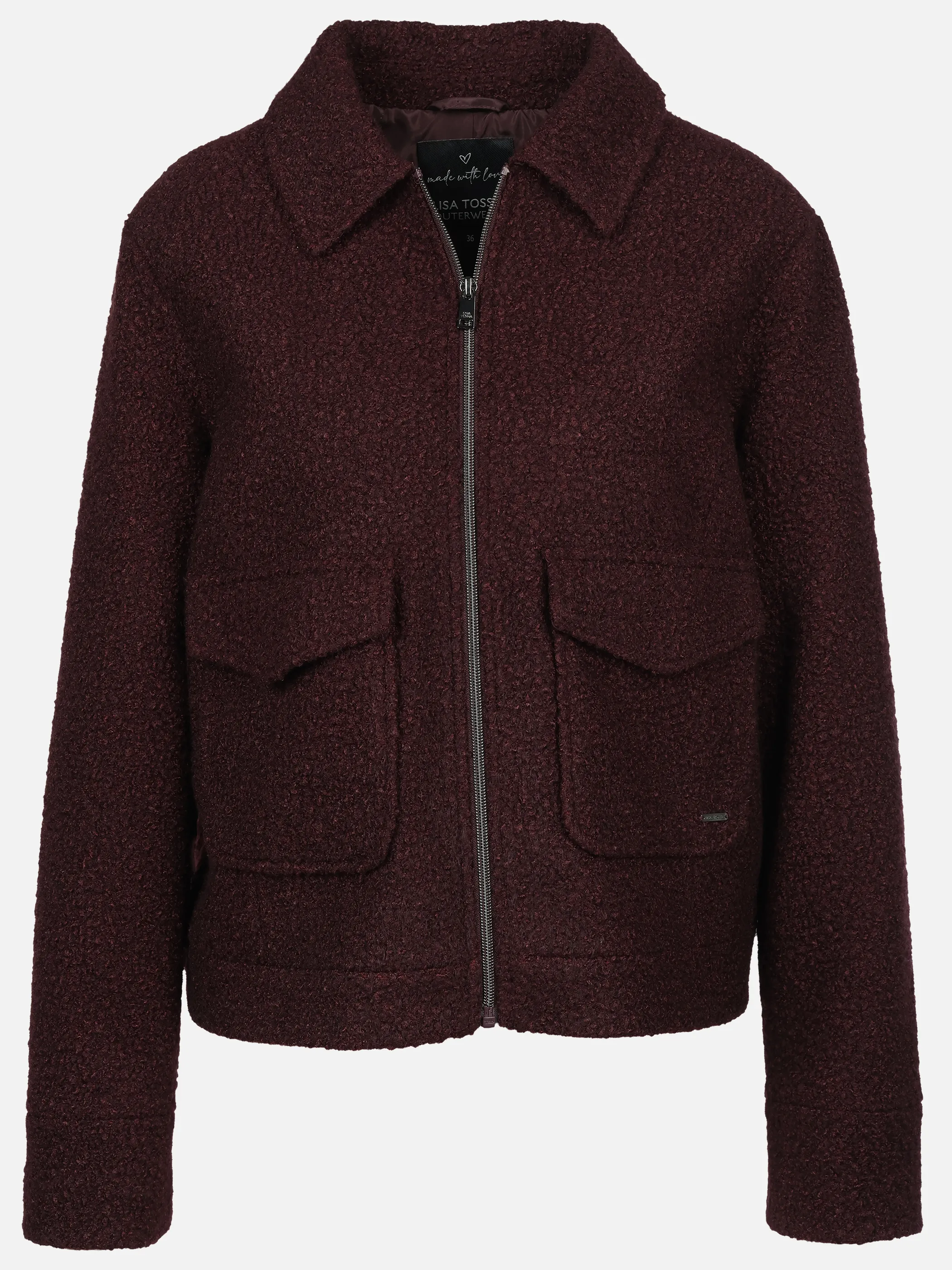 Lisa Tossa Da-Bouclé Jacke, cropped Rot 929148 BORDEAUX 1