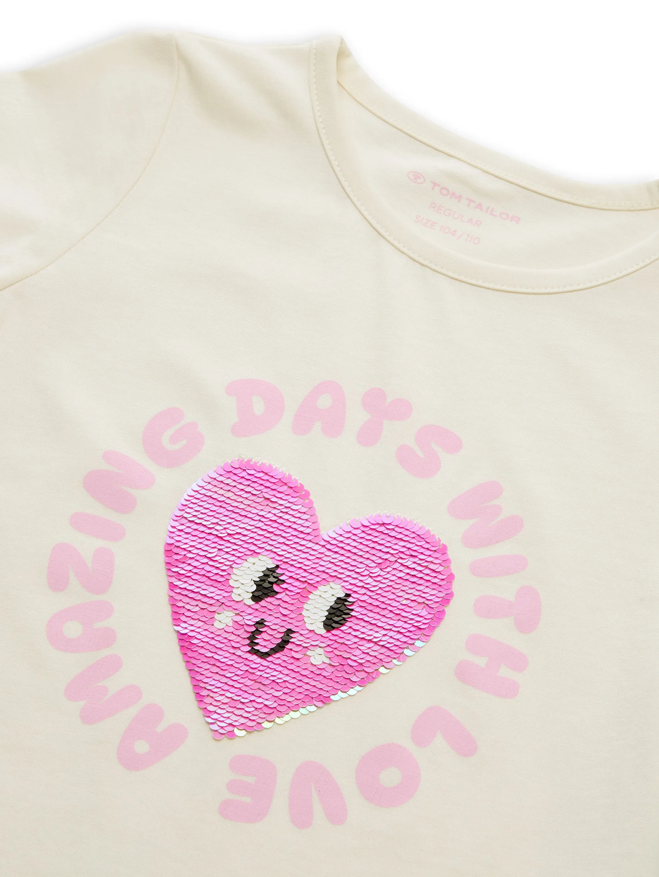 Tom Tailor 1049869 reversible sequin t-shirt Weiß 927833 12906 3