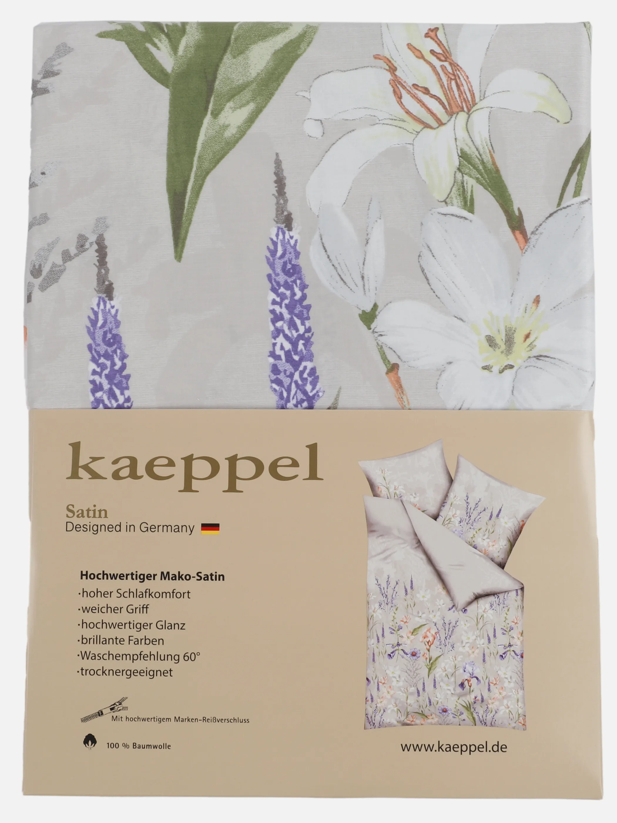 Kaeppel I Satinbettwäsche Lilly 155x220 Weiß 915791 CREME 2