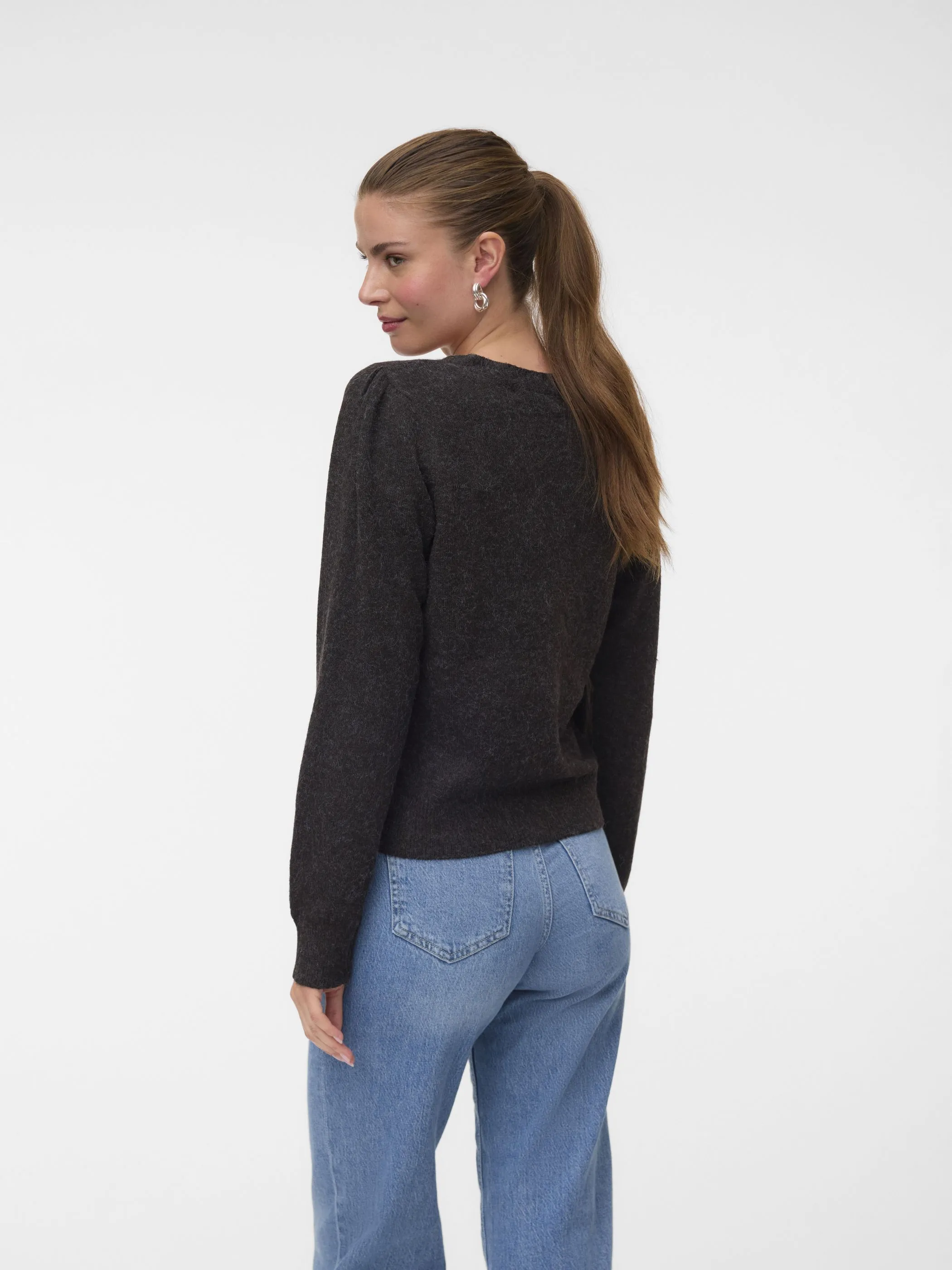 Vero Moda 10349032 VMDOFFY LS V-NECK CAR Braun 929210 297957002 2