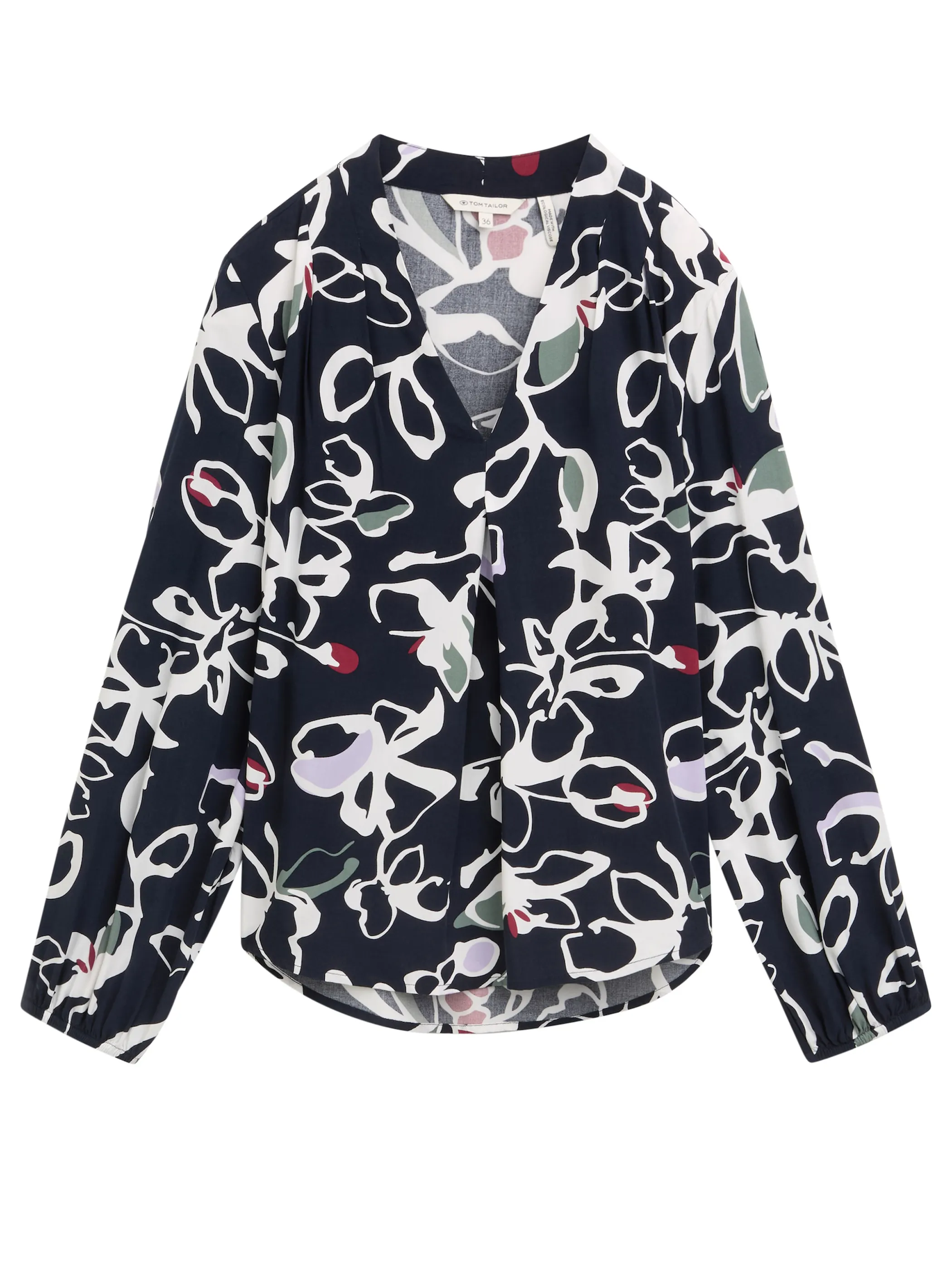 Tom Tailor 1043216 printed V-neck blouse Bunt 903054 36554 1 Tom Tailor 1043216 printed V-neck blouse Bunt 903054 36554 1
