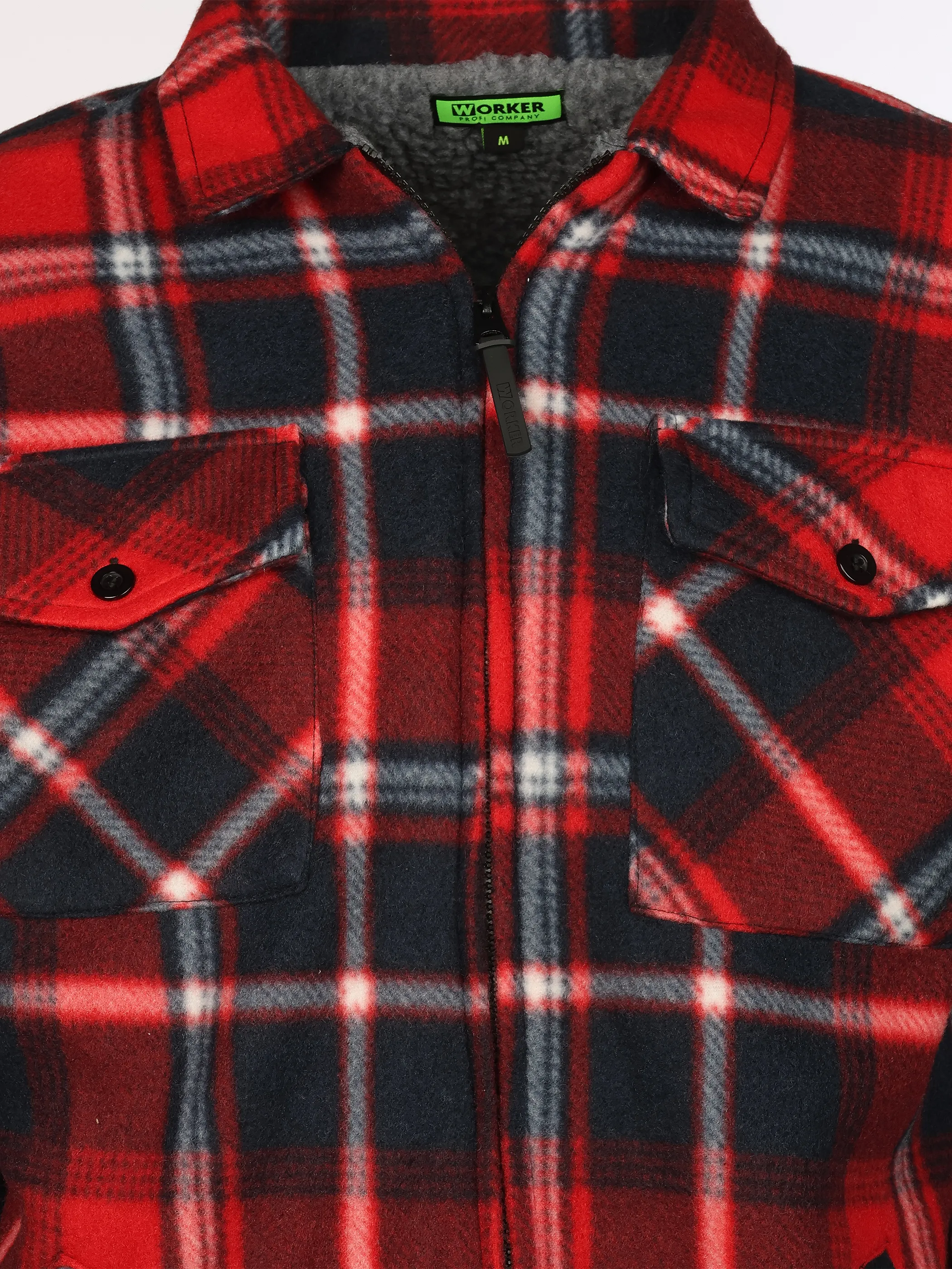 Worker He. Thermohemd wattiert fleece Rot 930765 RED/NAVY 3