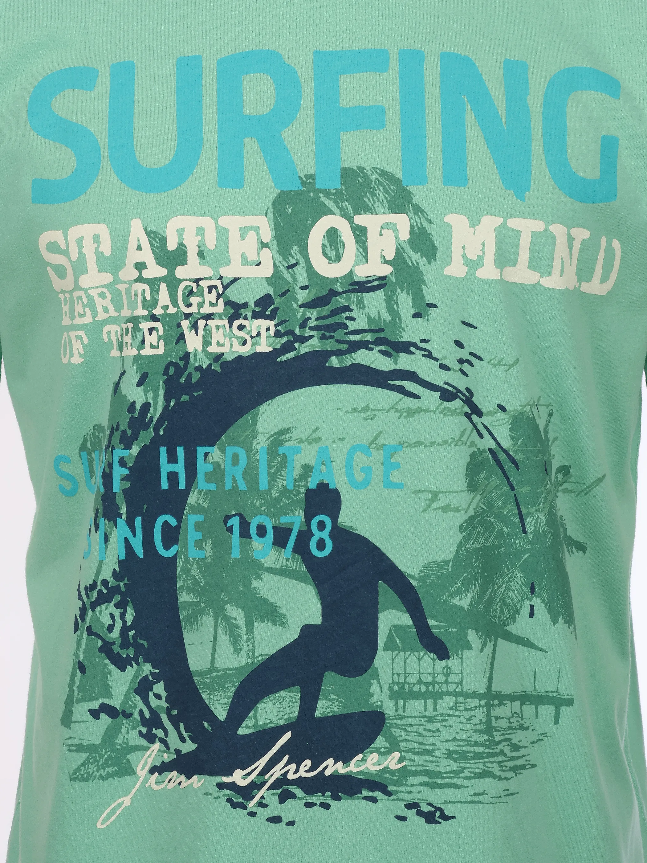 Jim Spencer He. T-Shirt 1/2 Arm print Blau 926456 AQUA 3