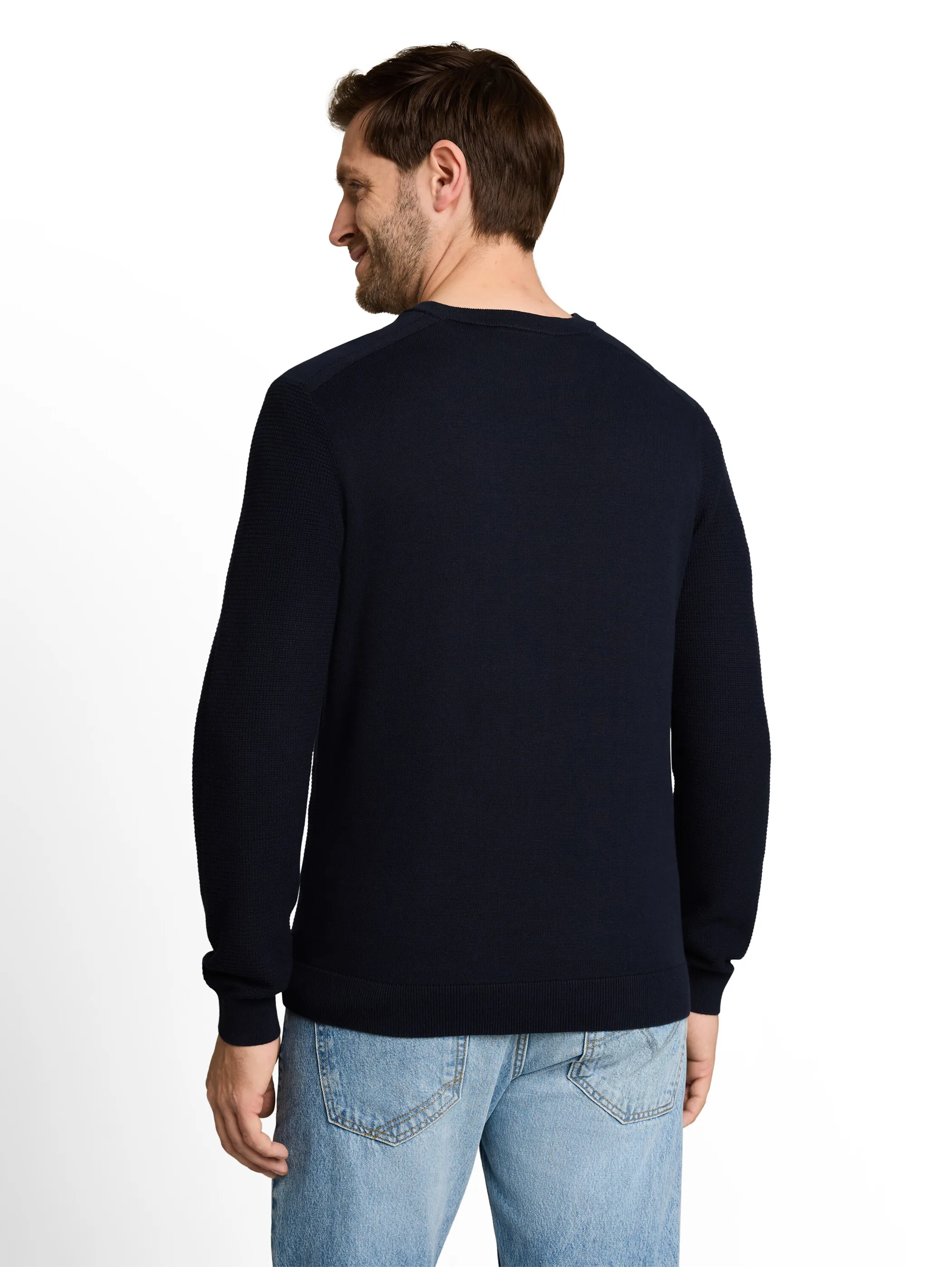 Tom Tailor 1052206 NOS structured crew neck knit Blau 934243 10668 2