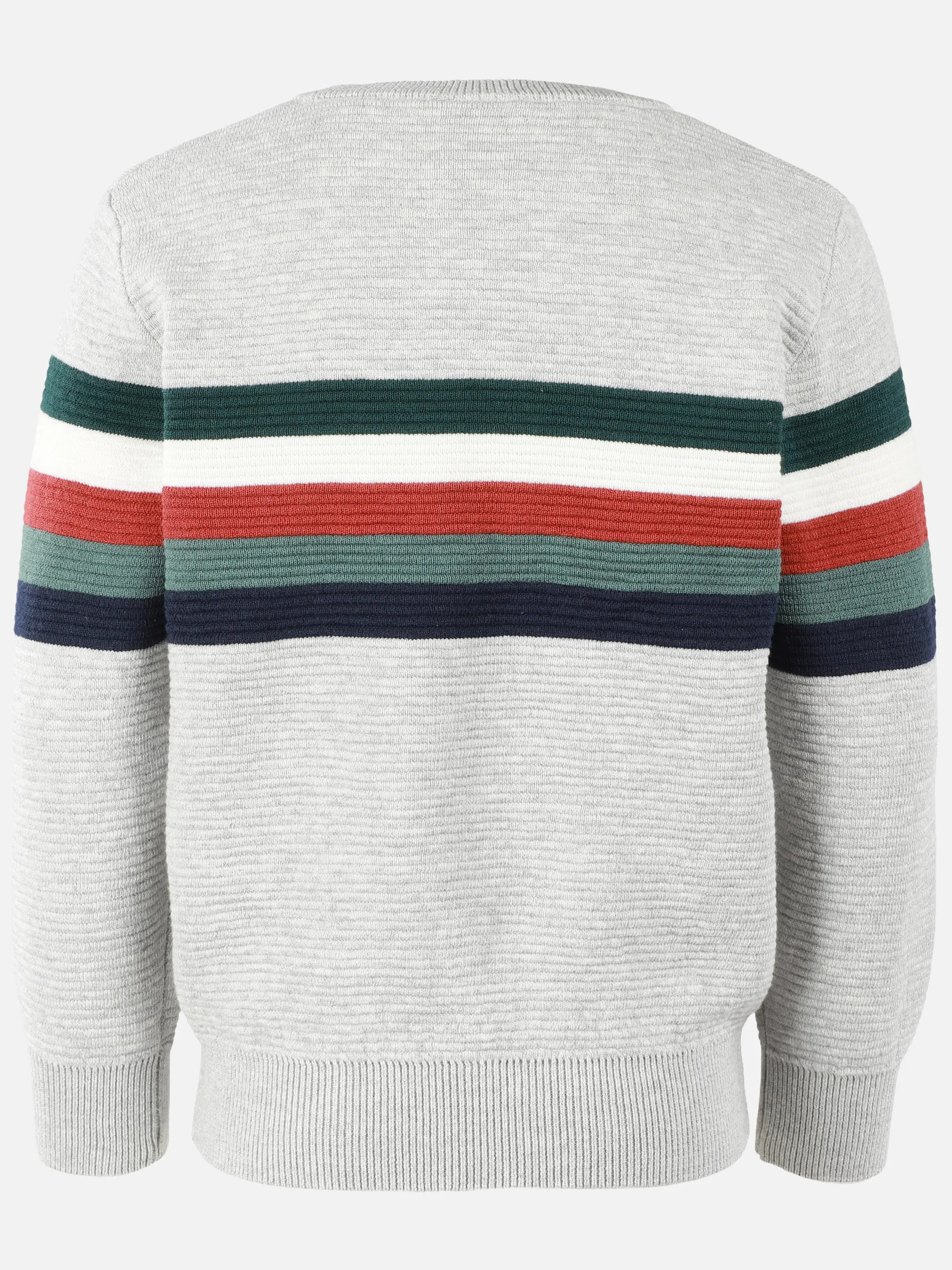 One Way KJ Strickpullover grau mit bunten streifen Grau 929750 GRAU MEL. 2