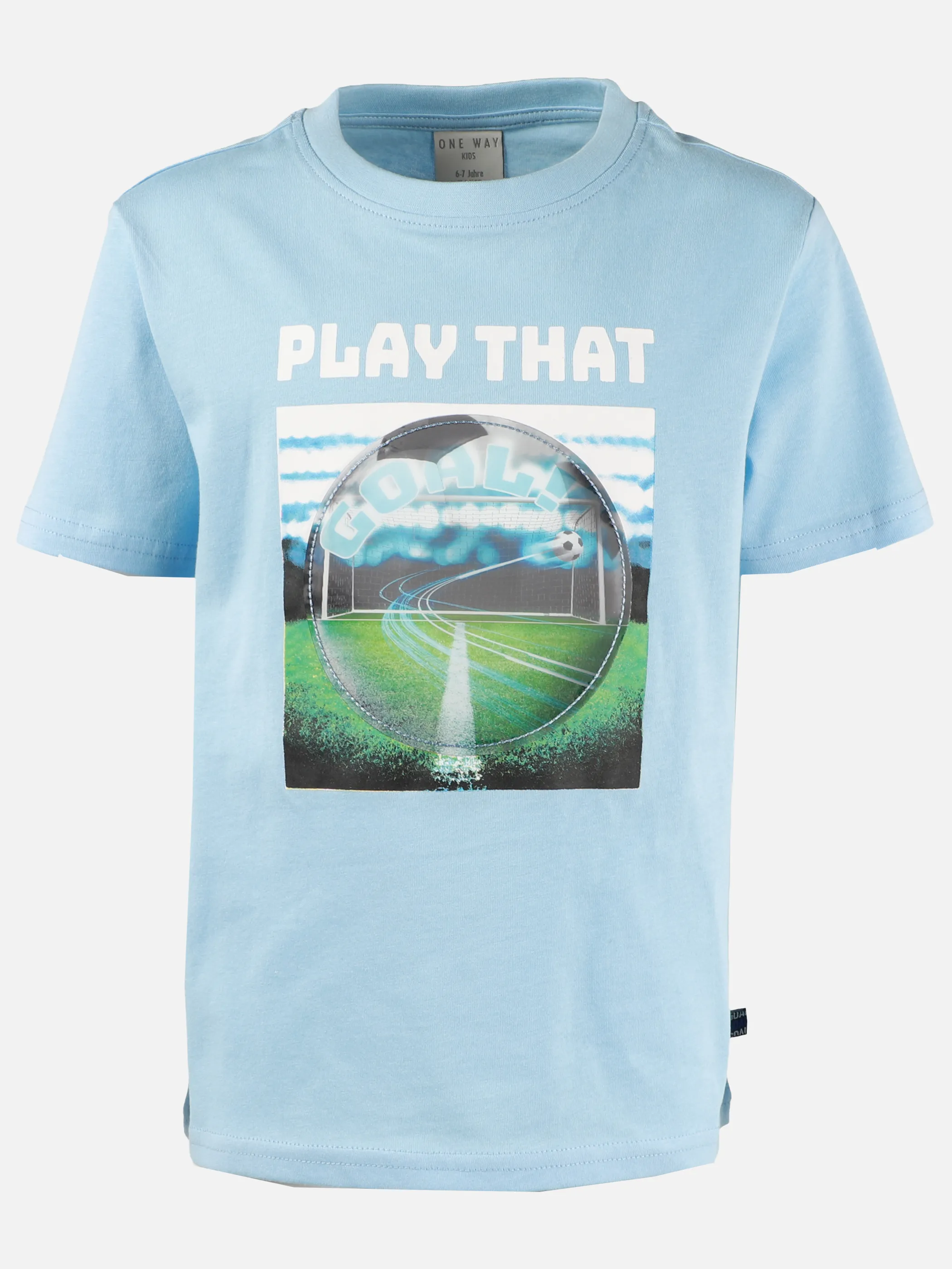 One Way KJ T-Shirt in Blau mit Fußball Motiv Blau 924939 BLAU 1