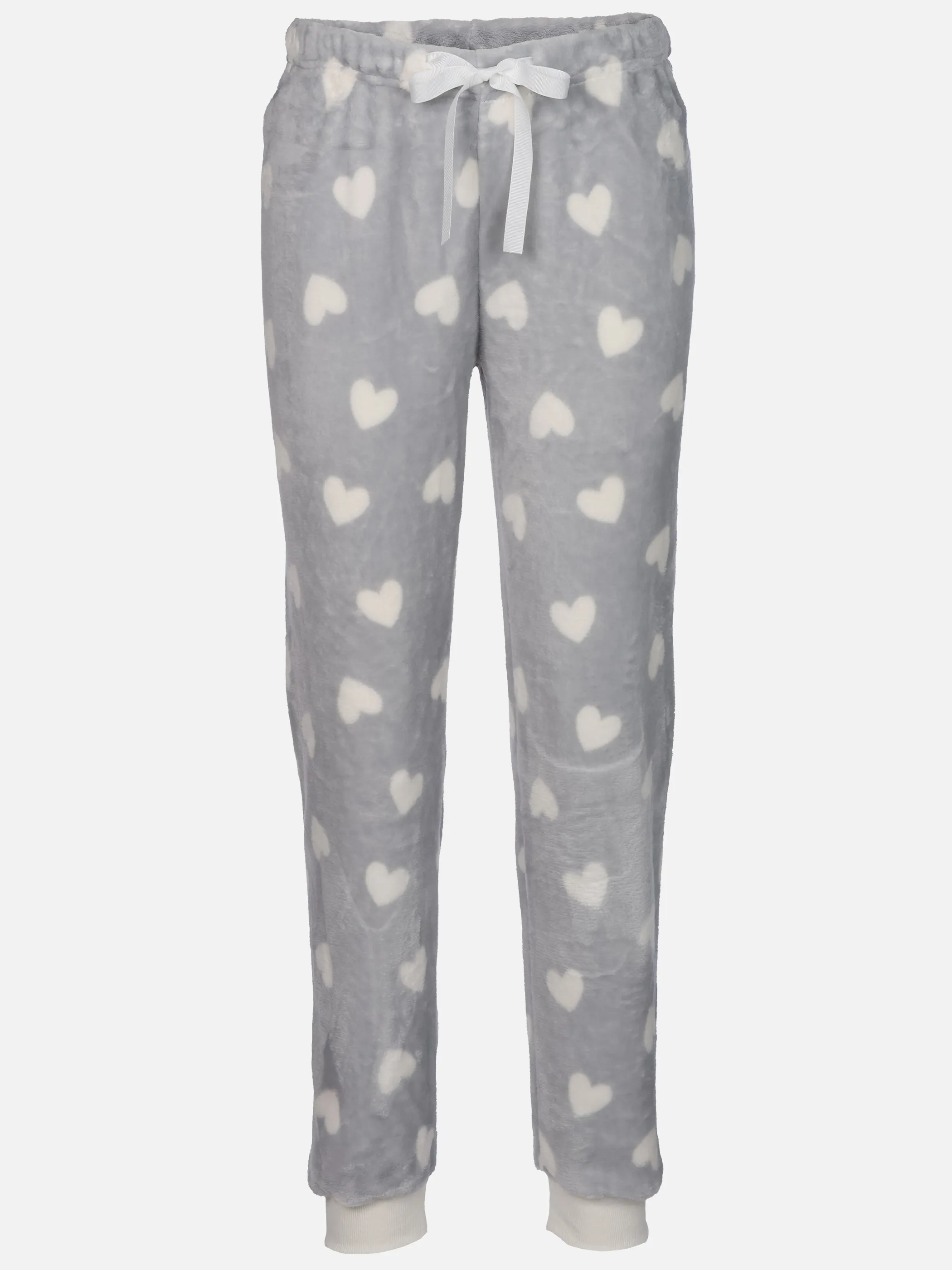 Sure Da. Kuschelfleece Hose mit Sch Weiß 916187 HERZ 1
