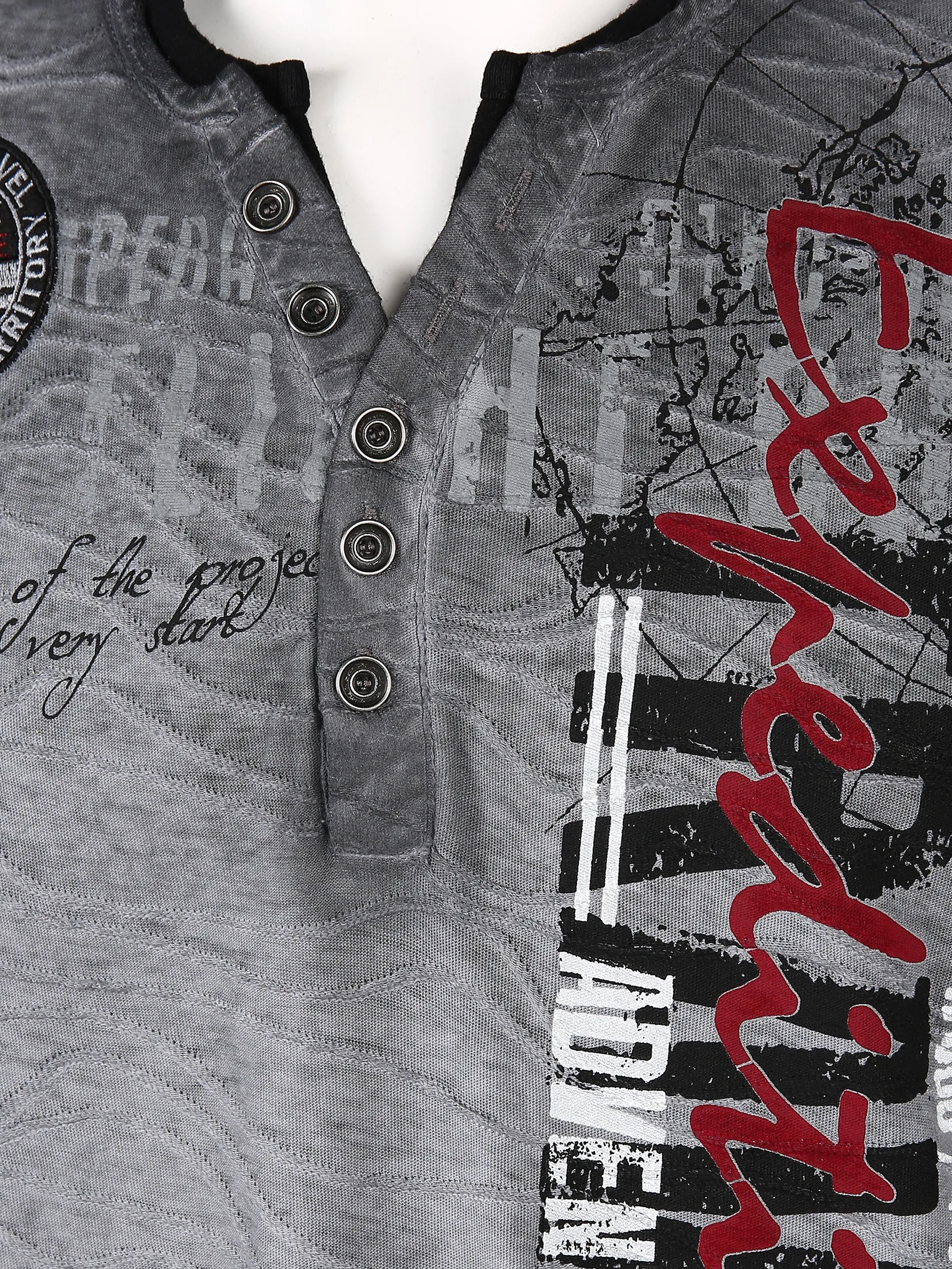 Southern Territory He. Henleyshirt 1/2 Arm Jacqua Grau 833514 GREY 3