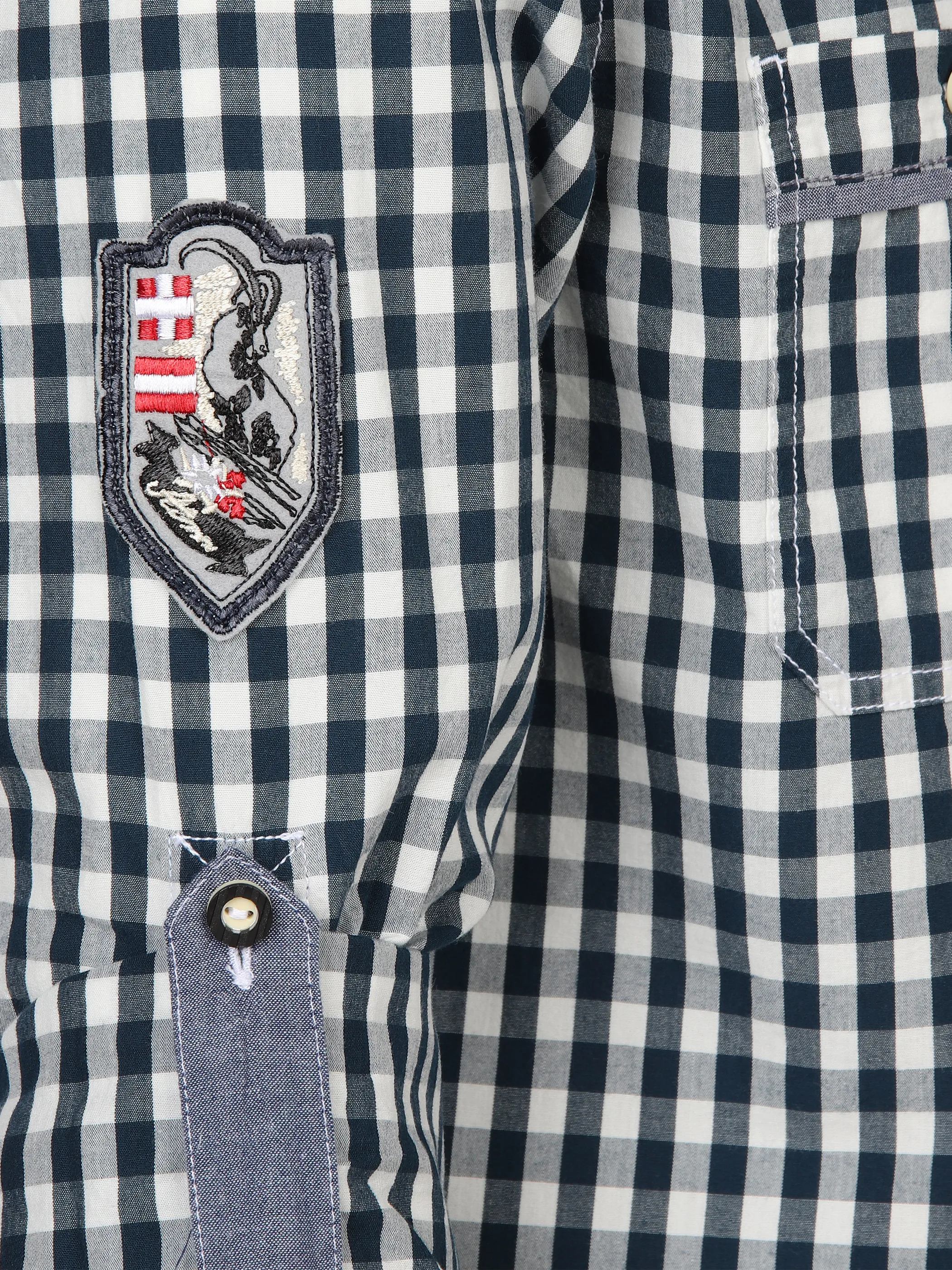 Brandl Tracht He. Trachtenhemd 1/1 Arm Blau 893338 NAVY 4 Brandl Tracht He. Trachtenhemd 1/1 Arm Blau 893338 NAVY 4