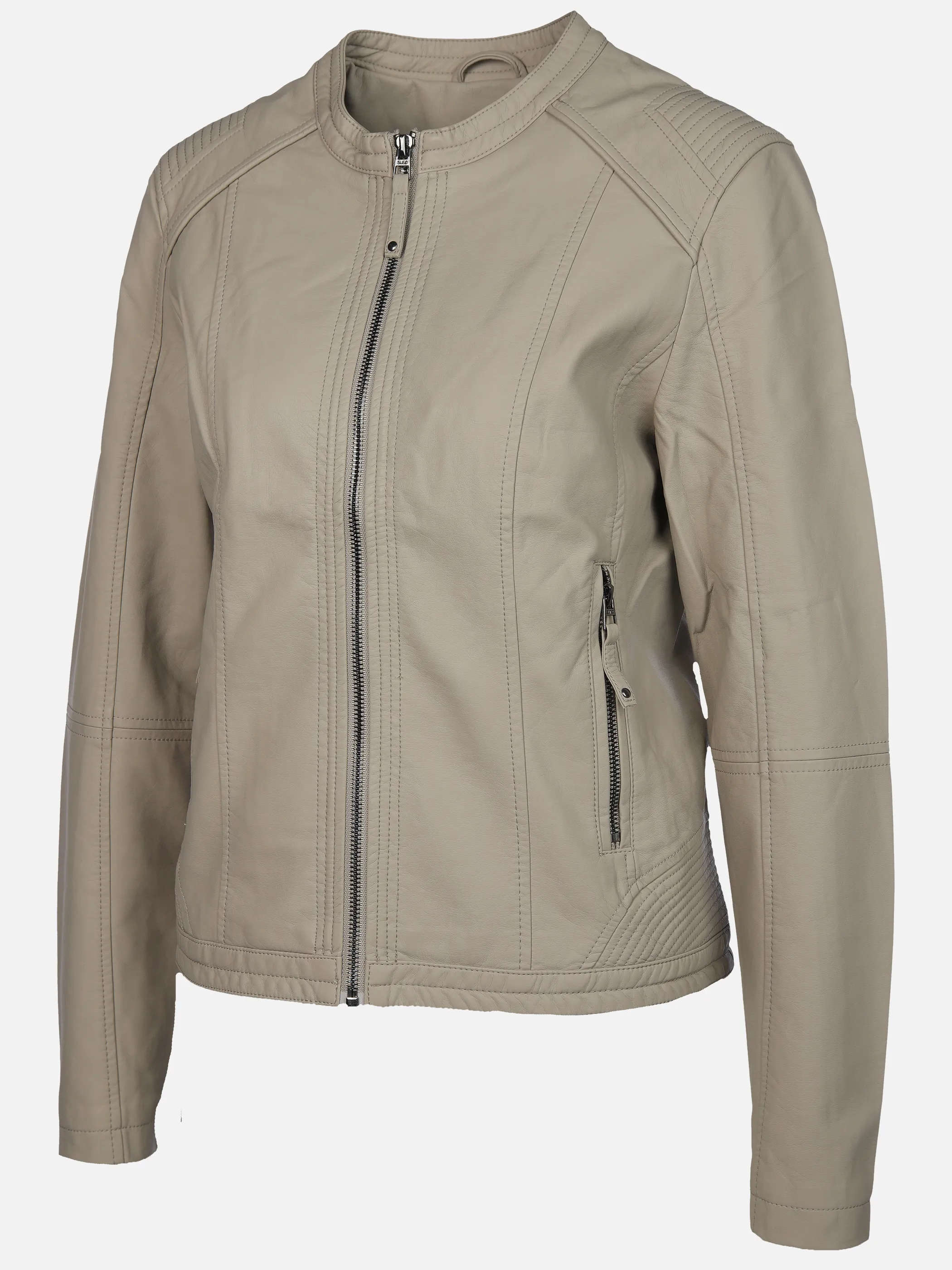 Sure Da-Kunstlederjacke m. Stehkrag Beige 904273 SAND 3