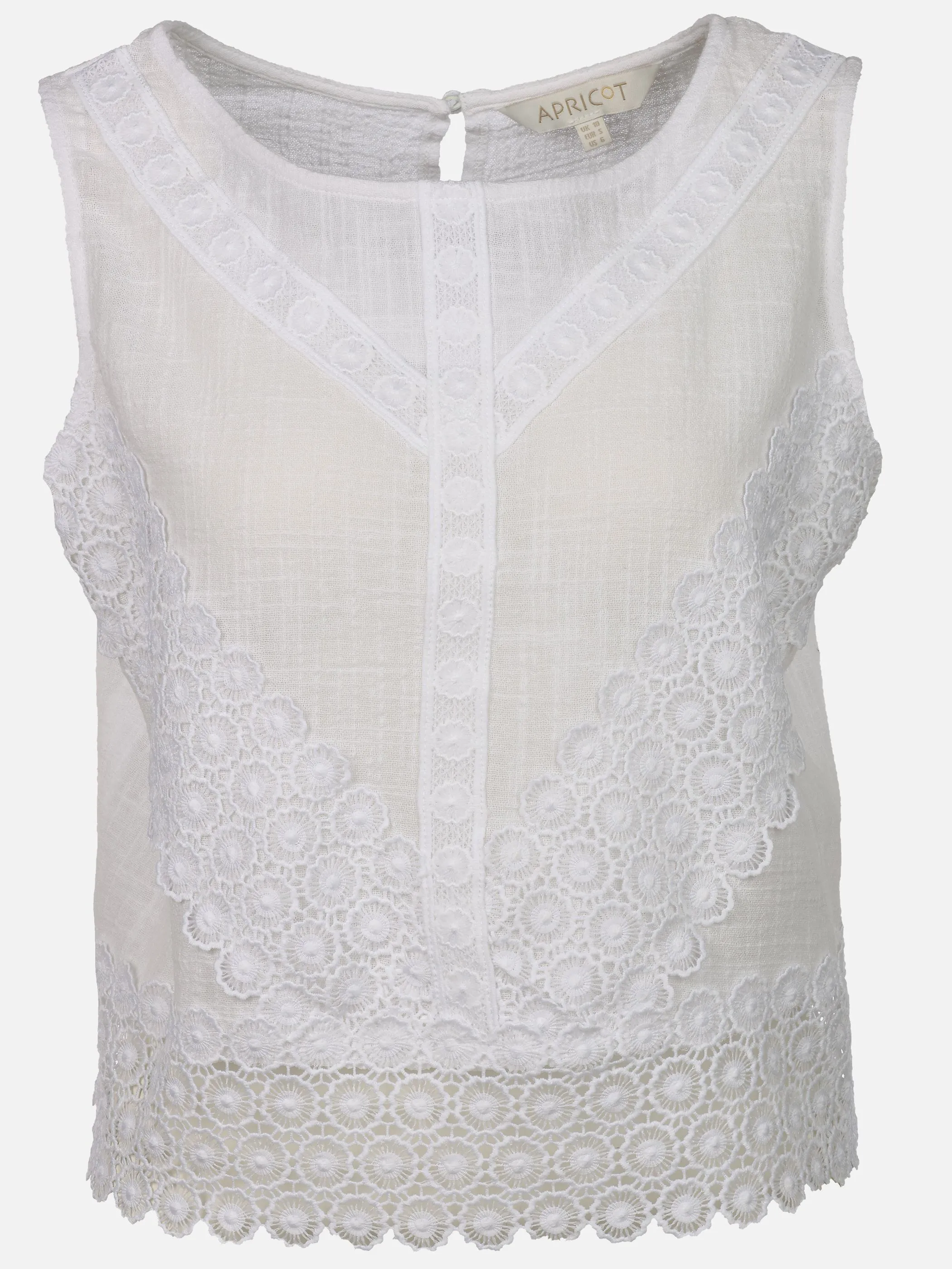 Apricot 597990 Apricot Lace Hem Back B Weiß 899647 WHT 5