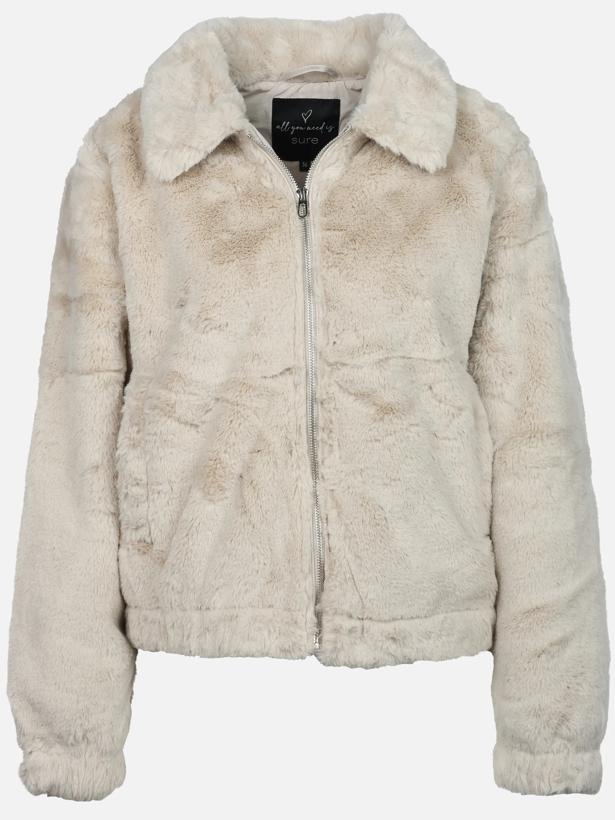 Sure Da. Kunstfelljacke m. Kragen Beige 929559 BEIGE 1