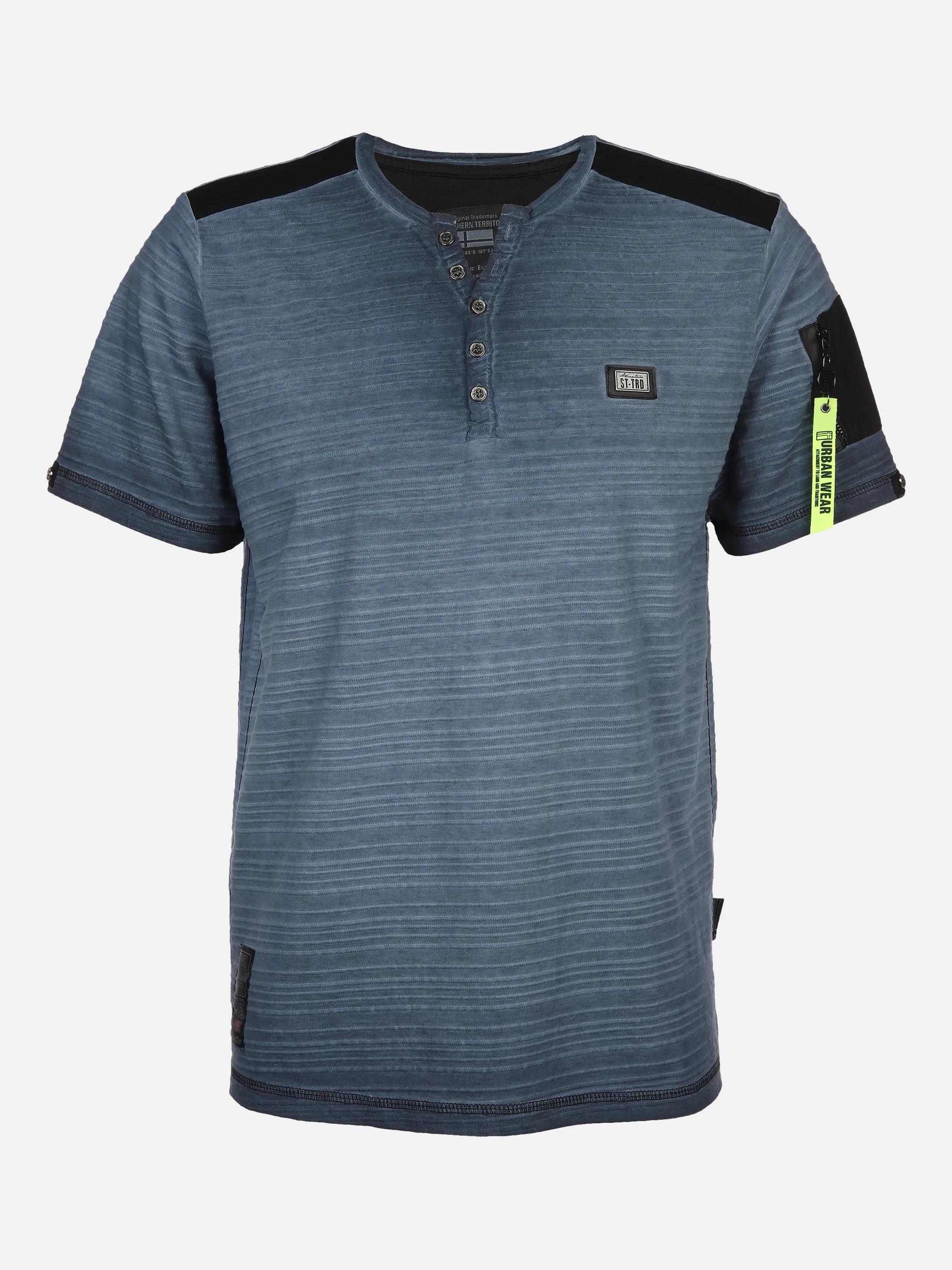 Southern Territory He. Henleyshirt 1/2 Arm Jacquard Blau 881707 NAVY 1 Southern Territory He. Henleyshirt 1/2 Arm Jacquard Blau 881707 NAVY 1