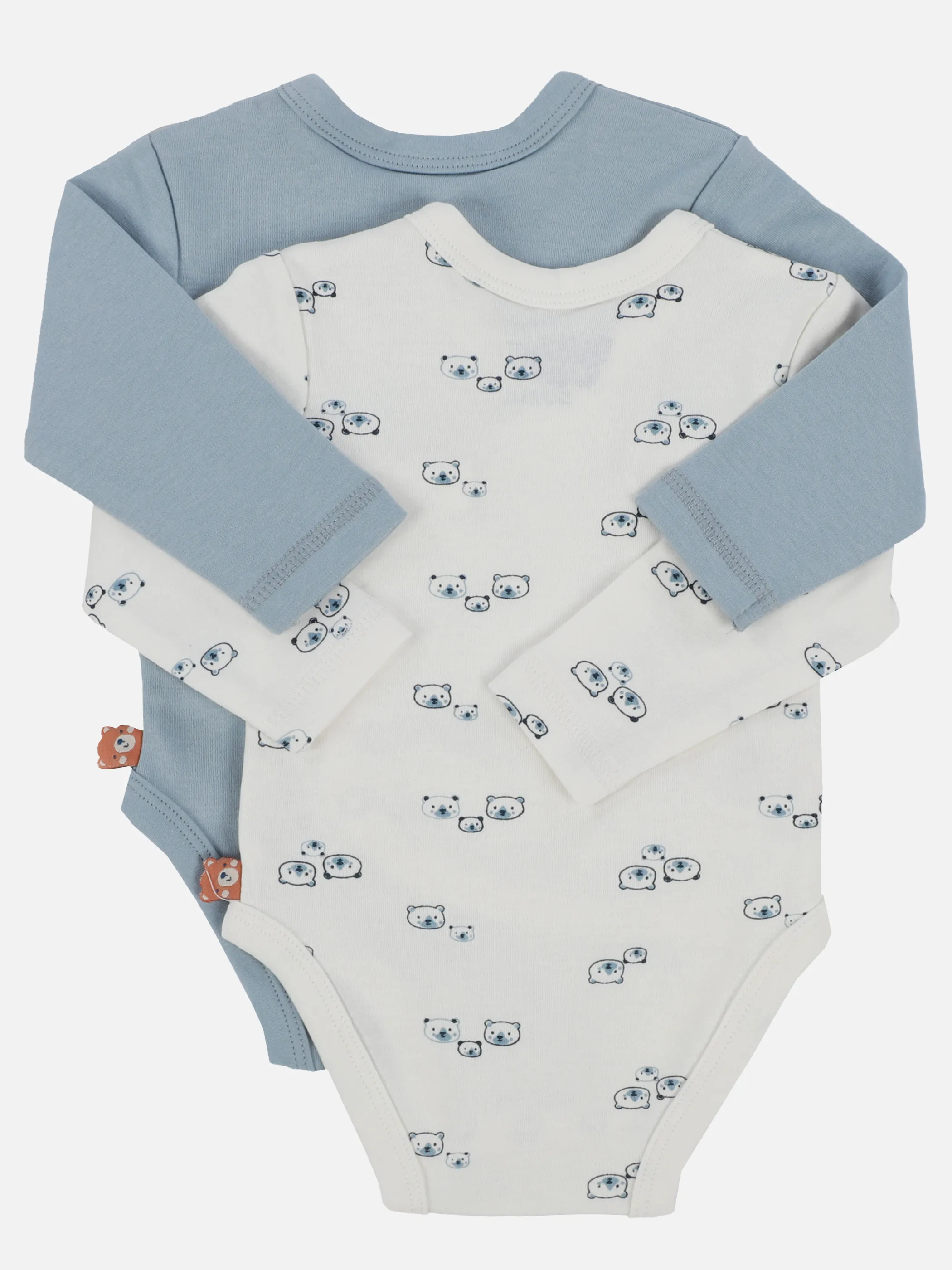 Bubble Gum Baby Jungen 2er Pack Wickelbodys in blau Blau 898704 BLAU 2
