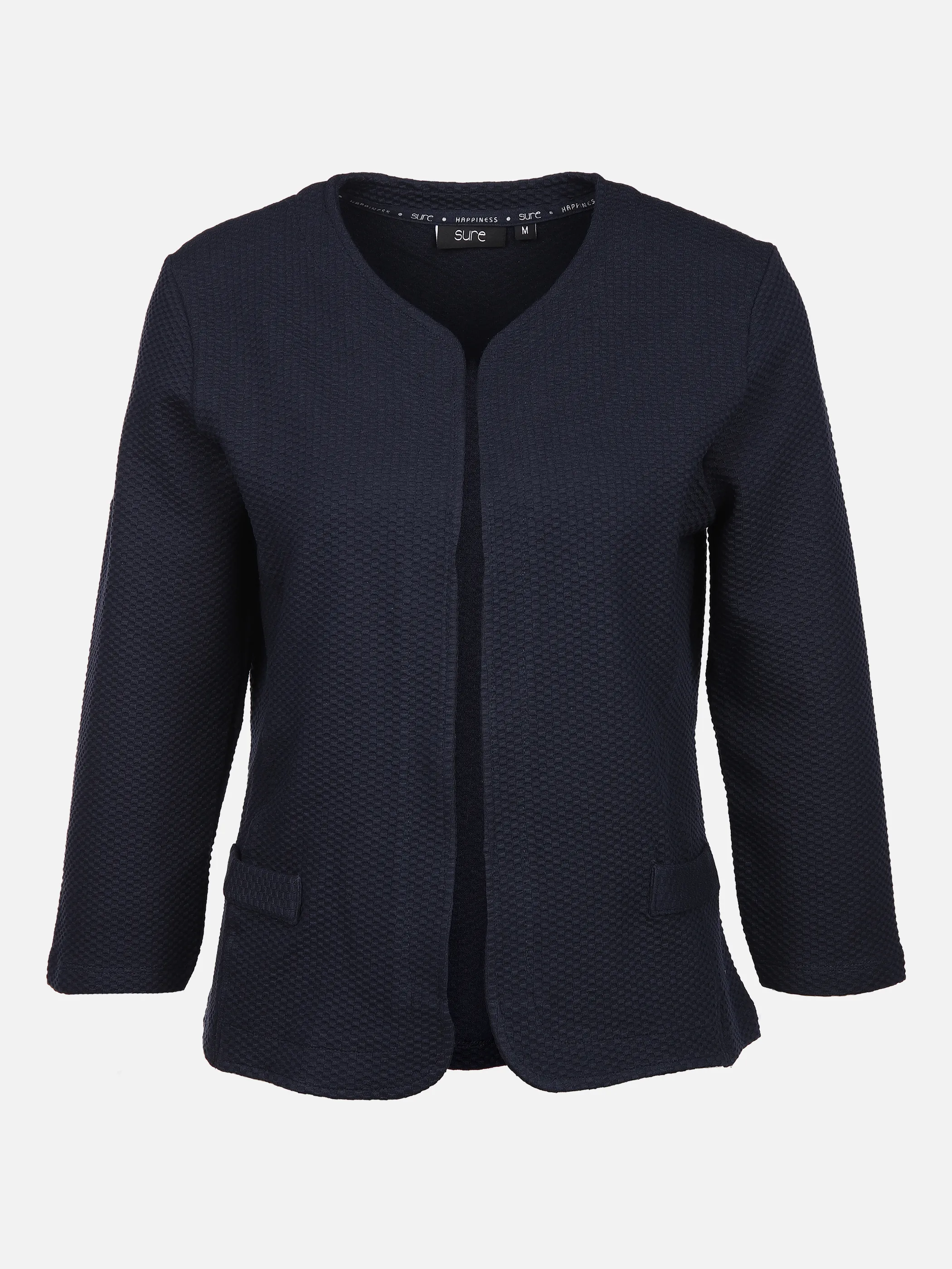 Sure Da-Jacquard-Cardigan 3/4 Arm Blau 852296 MARINE BLU 1