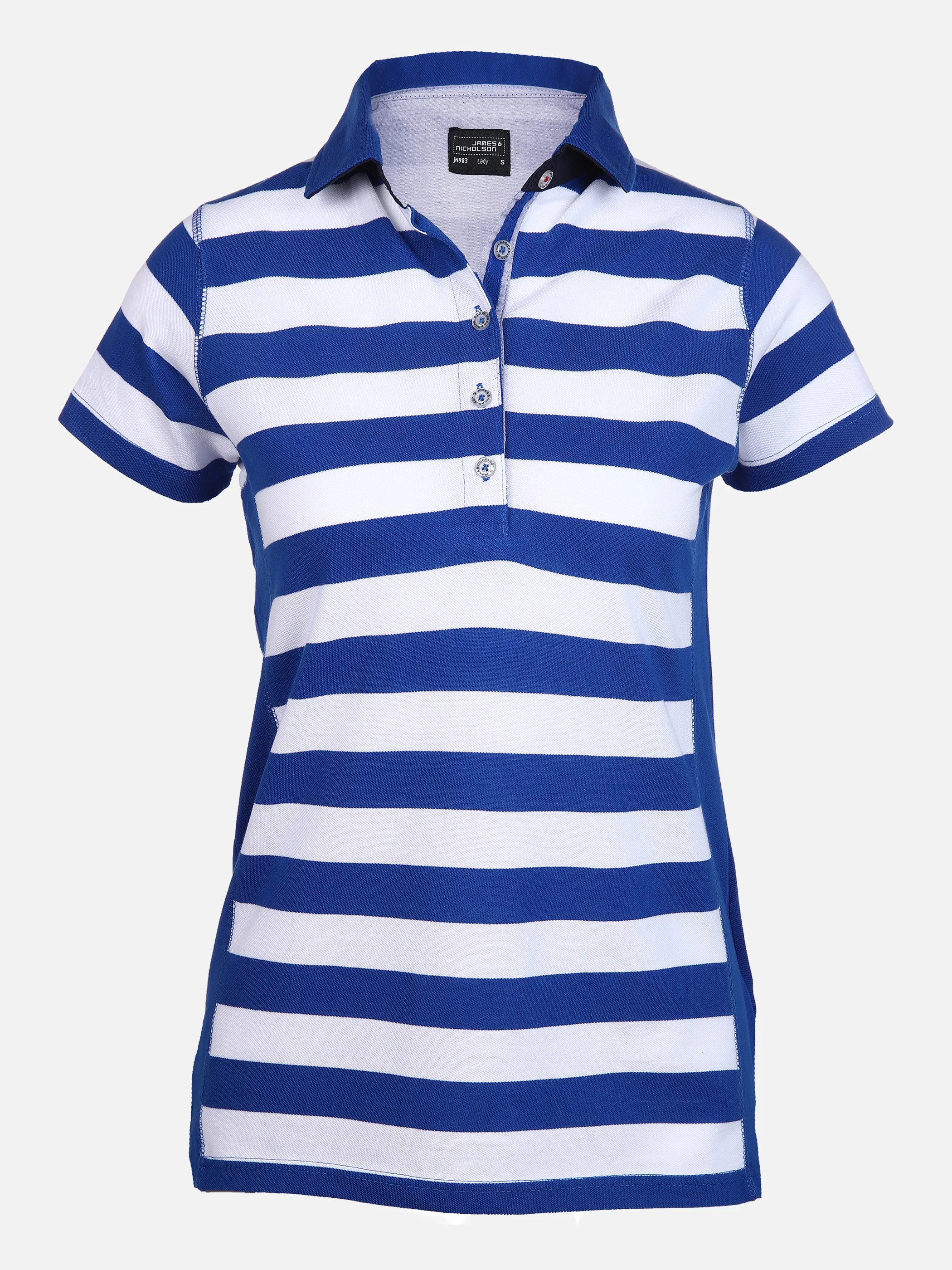 James & Nicholson Da-Halbarm-Poloshirt m. Blockr Blau 851541 NAUTIC BLU 1