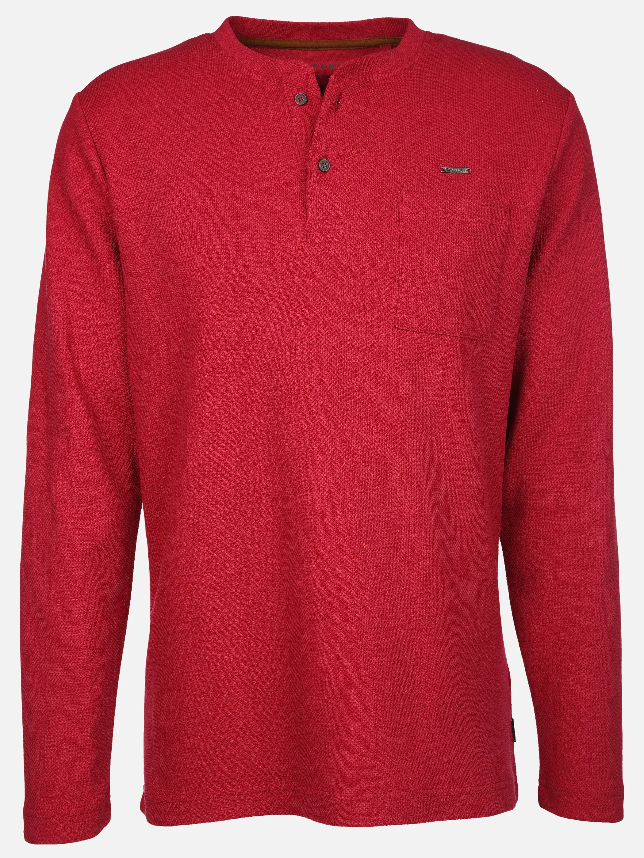 Jim Spencer He. Henleyshirt 1/1 Arm waffle Rot 913323 RED 1