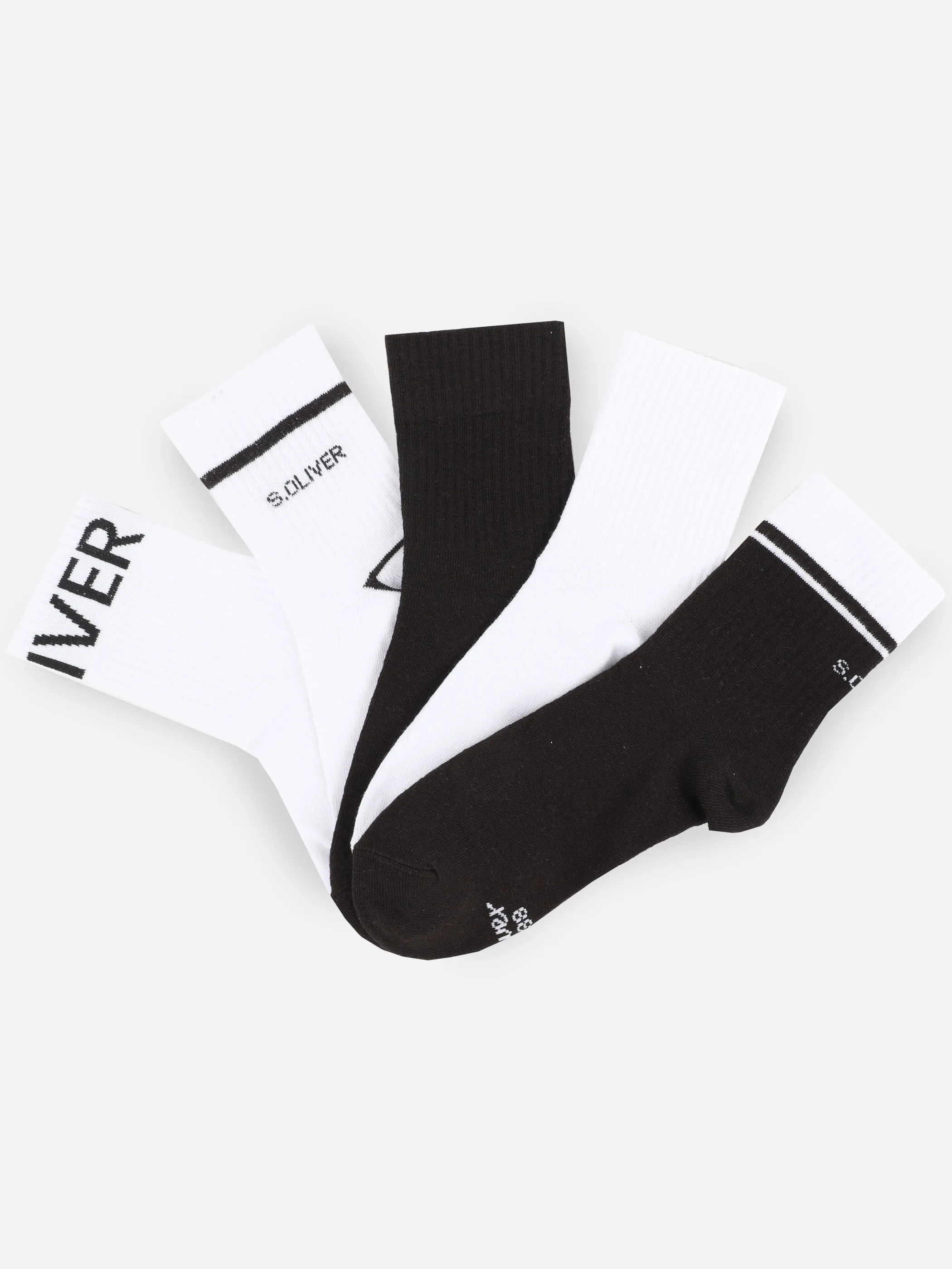 s.Oliver S20753 Damen 5er PAck Quarter Tennis Schwarz 908704 9999 1