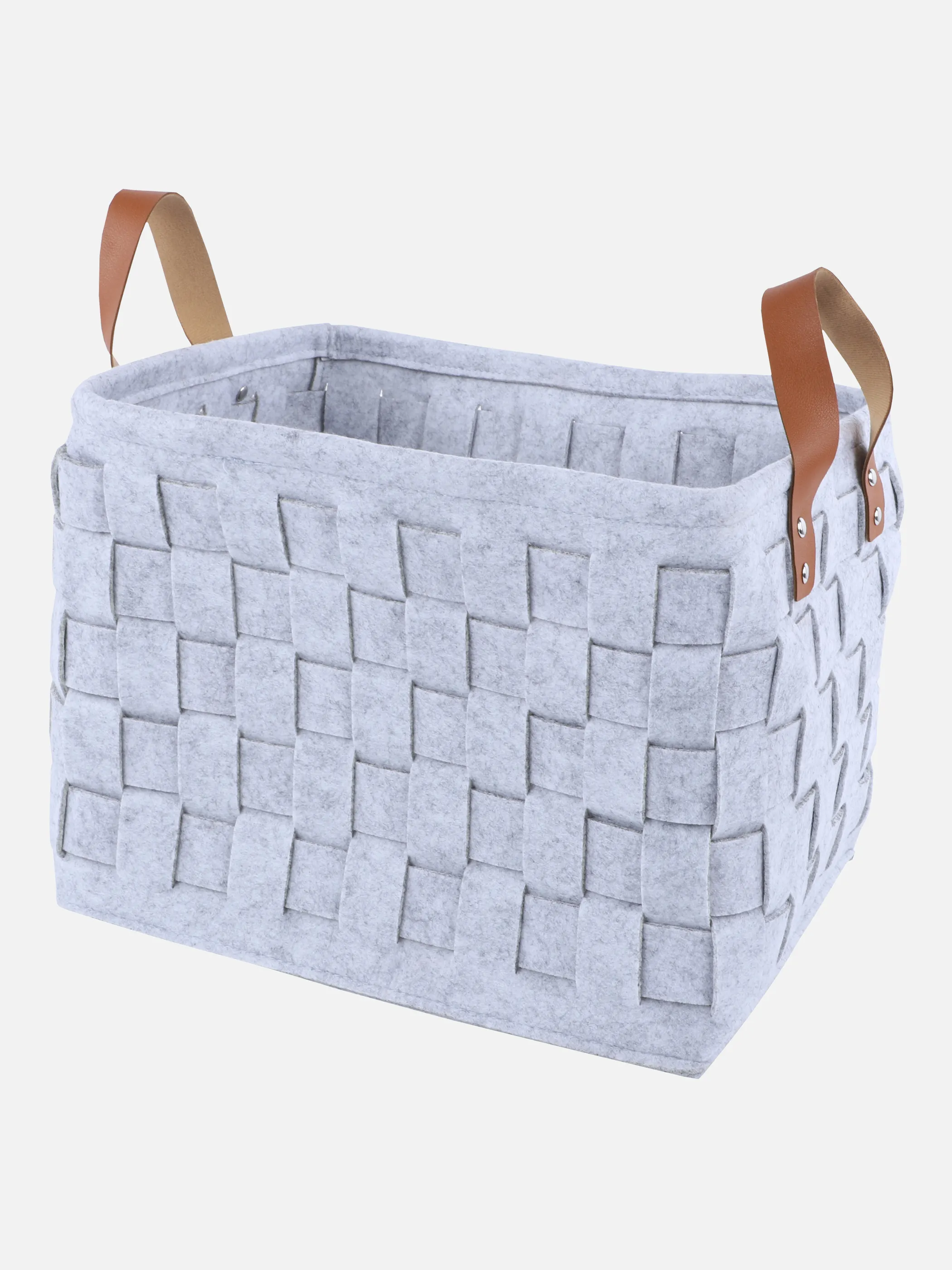 Deko Artikel Aufbewahrungskorb Filz gefloch Grau 861236 GRAU 1