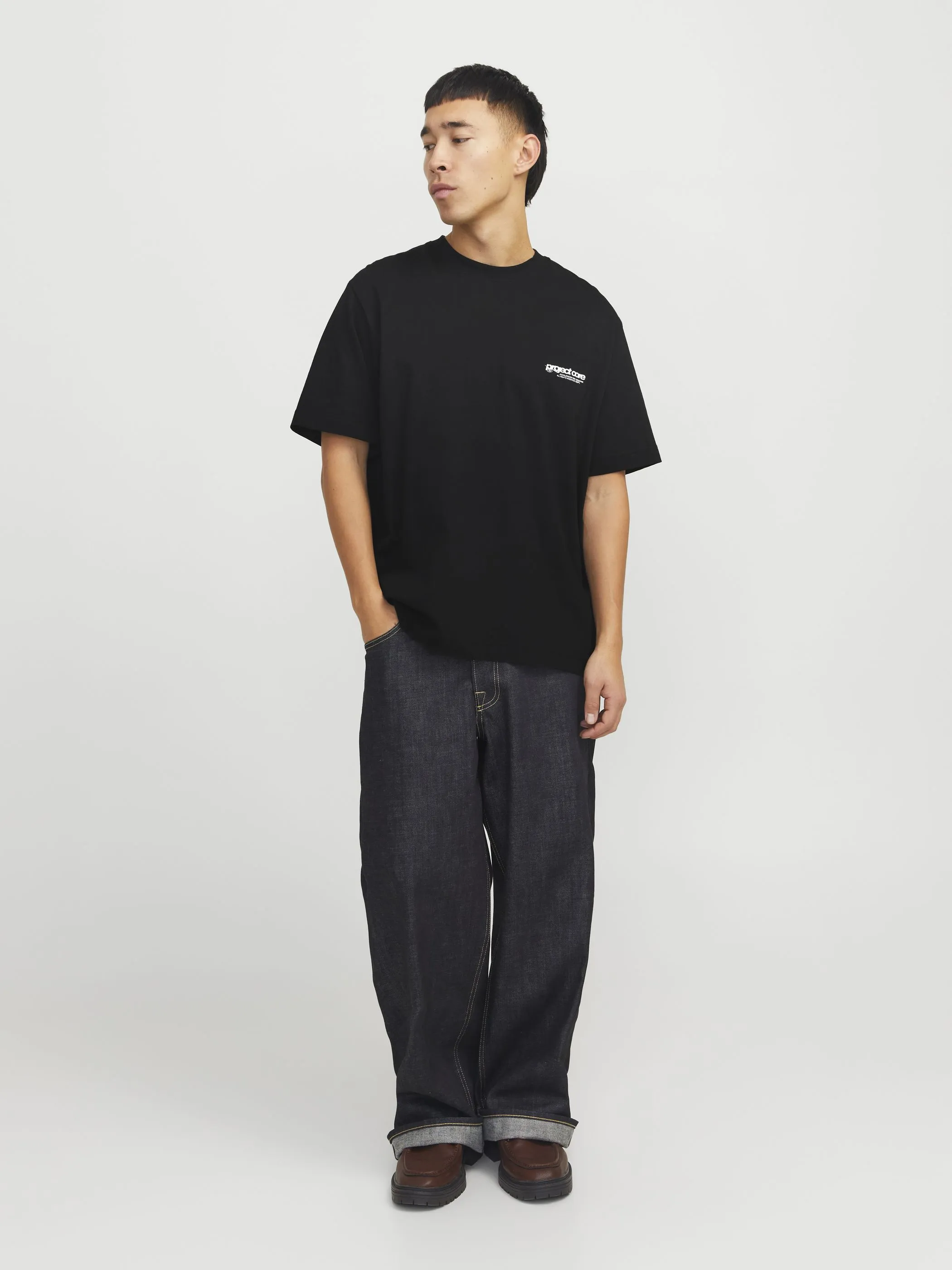 Jack Jones 12273442 JCOUNION BACK PRINT T Schwarz 907171 178012 4