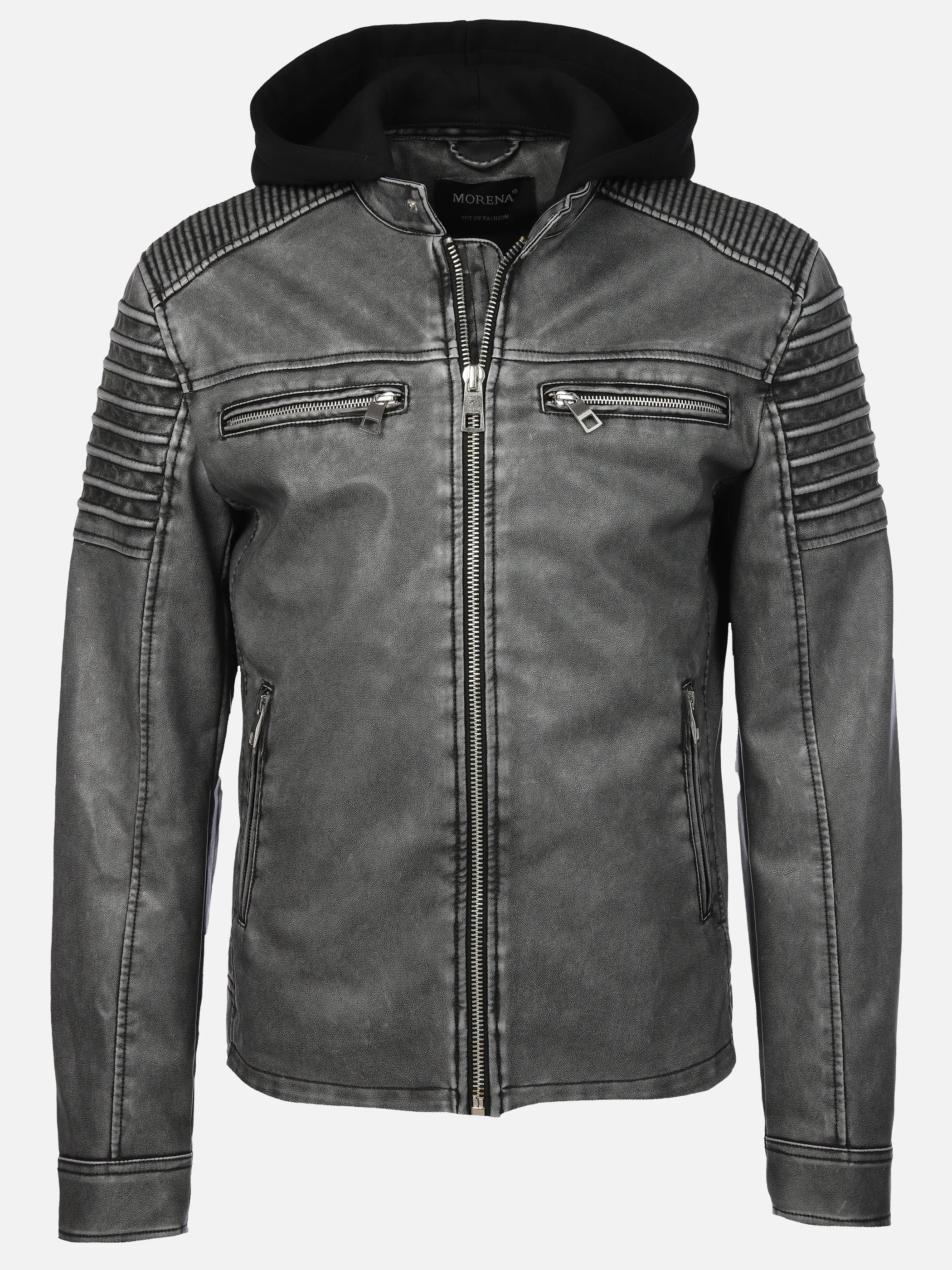 Southern Territory He. PU-Bikerjacke Vintage Grau 912701 0006 1