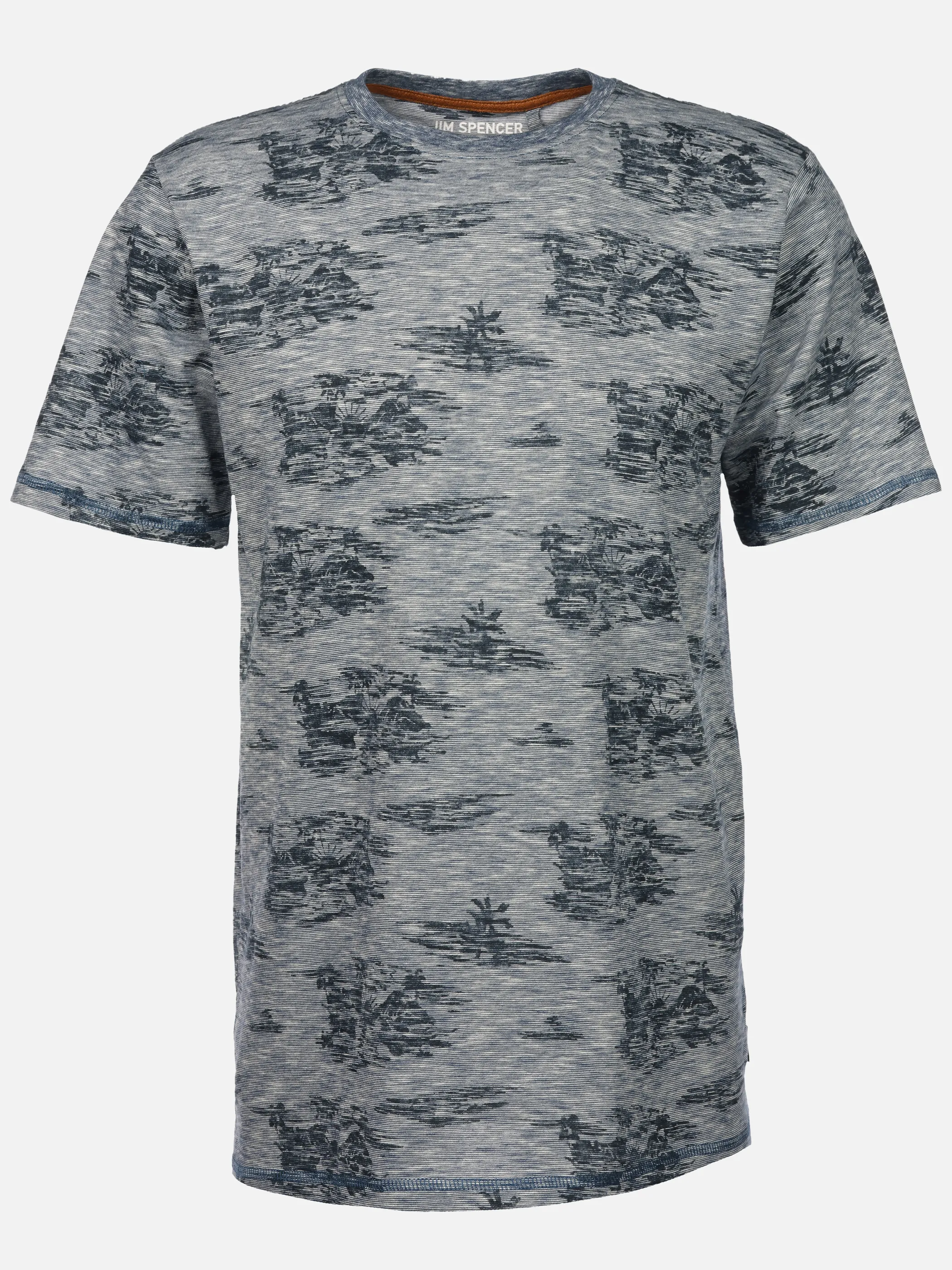 Jim Spencer He. T-Shirt 1/2 Arm grindle allover Blau 922467 NAVY 1