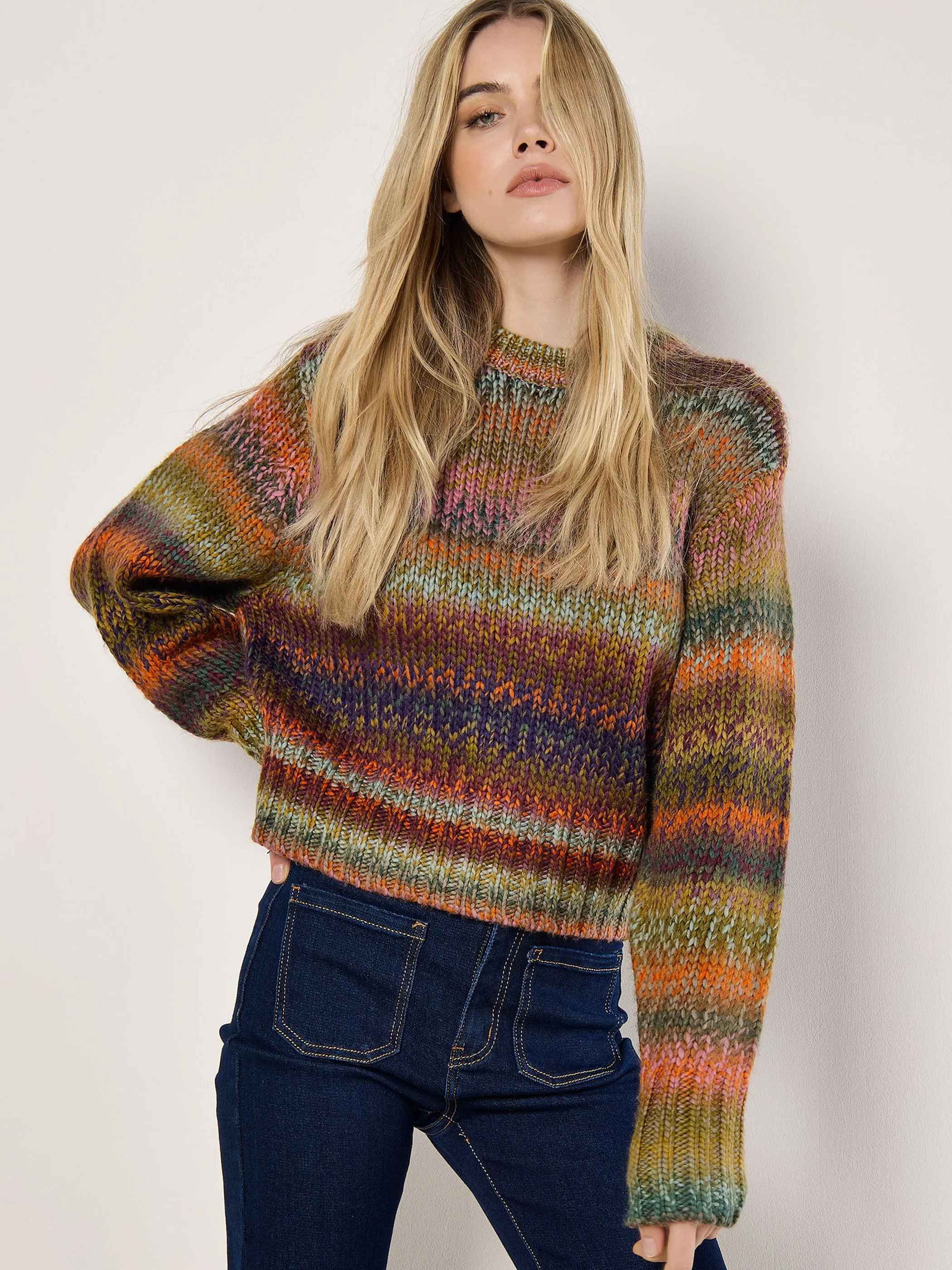 Apricot 928619 Apricot Chunky Knit Multi Col Jumper Orange 911393 ORA 1