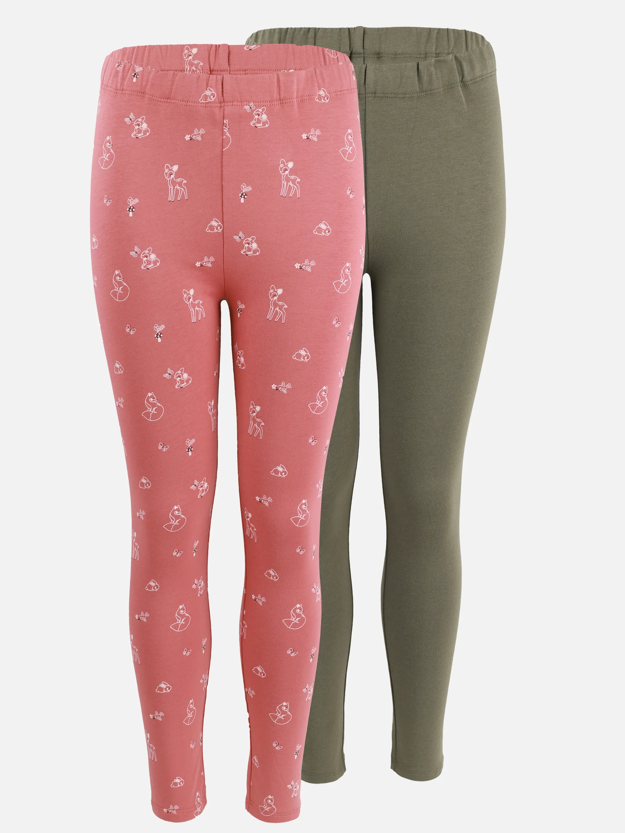 One Way KM 2pcs Pack Leggins mit Reh/Fuchs/Vogel AOP Rosa 915230 ROSA/GRÜN 1