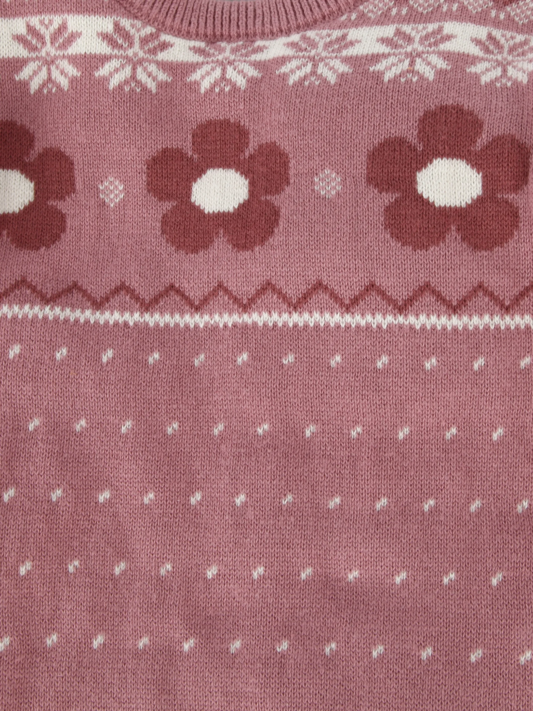 Bubble Gum BG Jaquard Pullover + Blumen Print in Rosa Rosa 916317 ROSA 3 Bubble Gum BG Jaquard Pullover + Blumen Print in Rosa Rosa 916317 ROSA 3