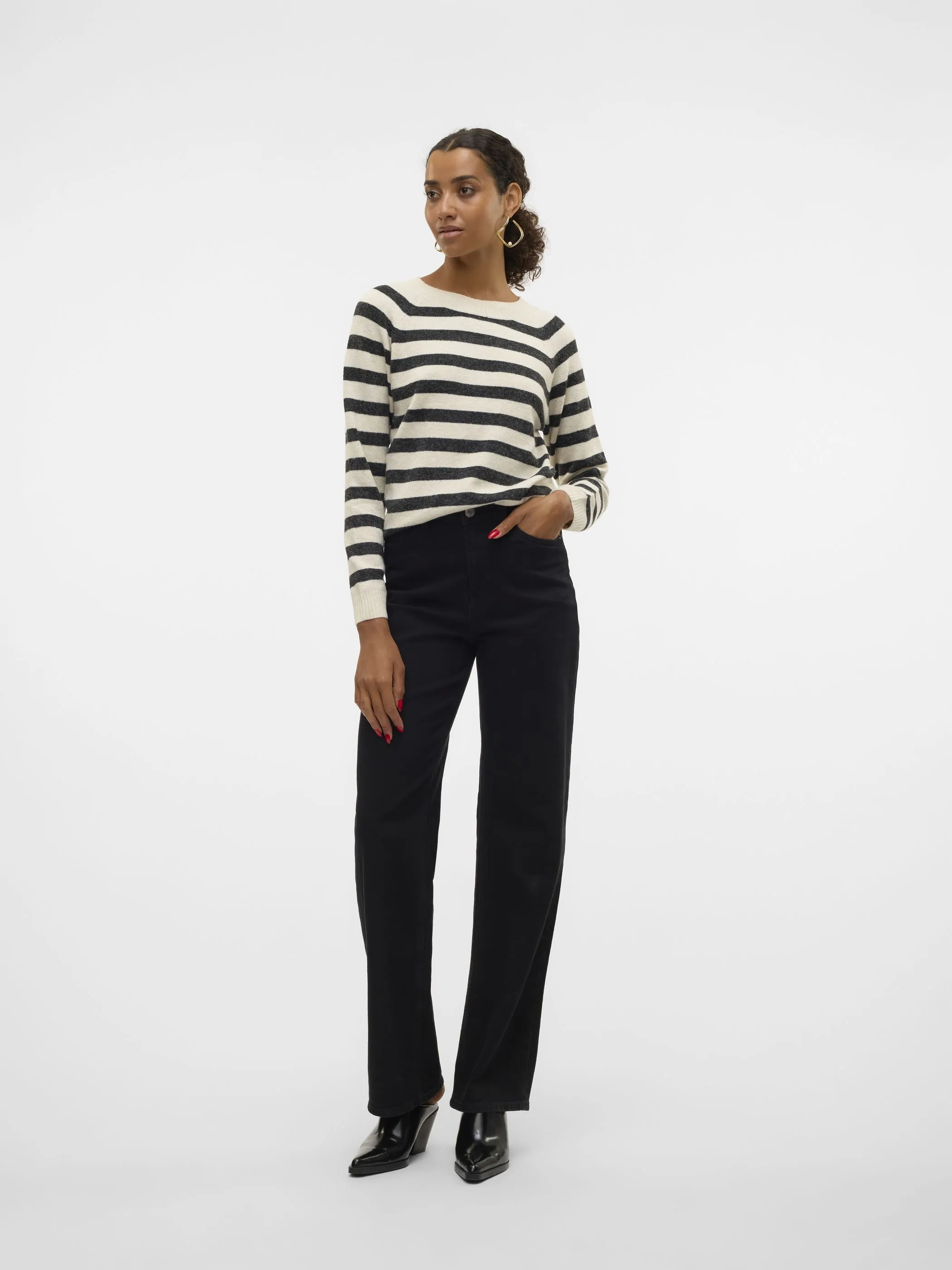 Vero Moda 10201022 VMDOFFY LS O-NECK BLO Schwarz 790647 222913007 4