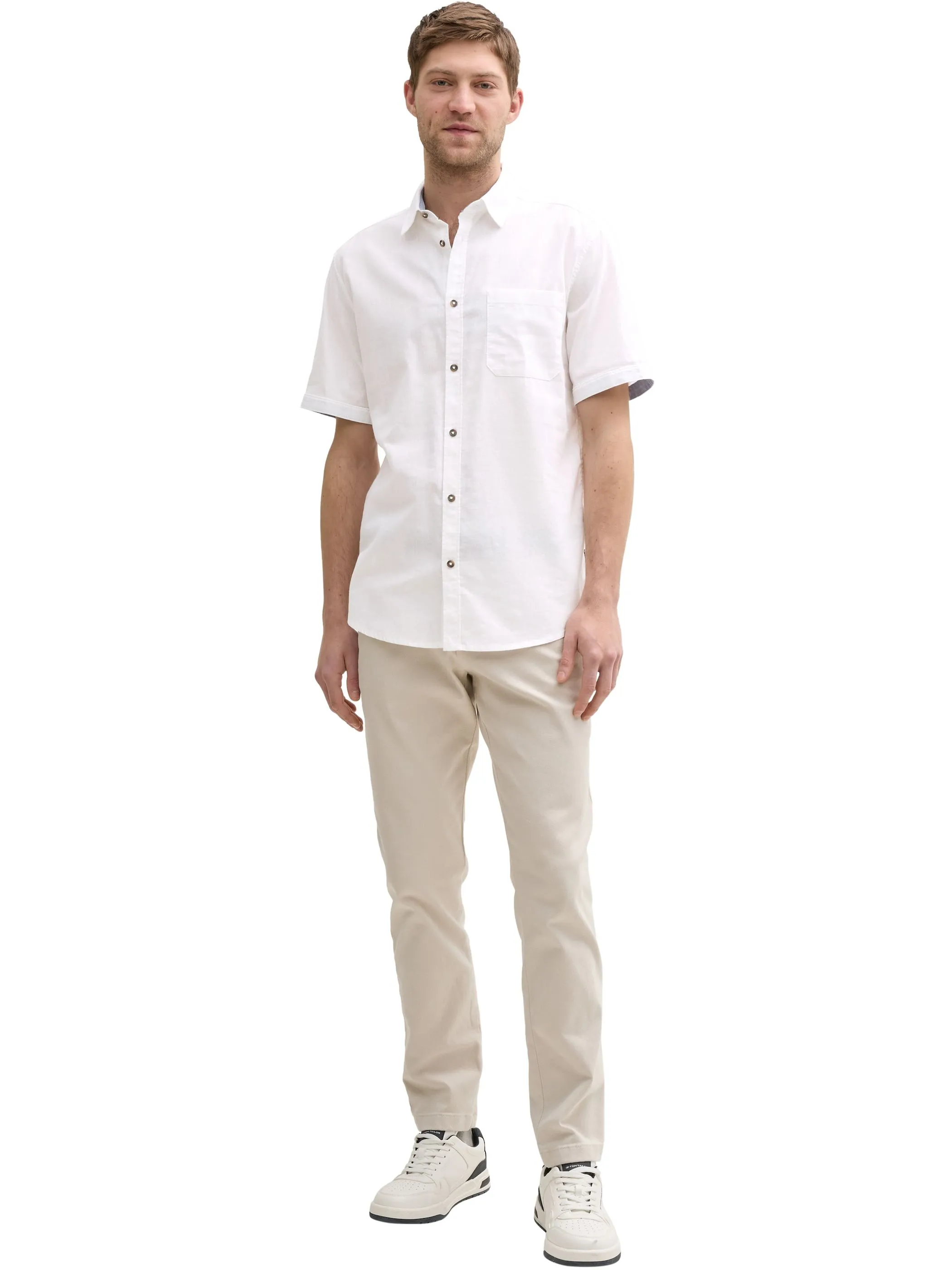 Tom Tailor 1045098 NOS cotton linen shirt Weiß 905890 20000 2