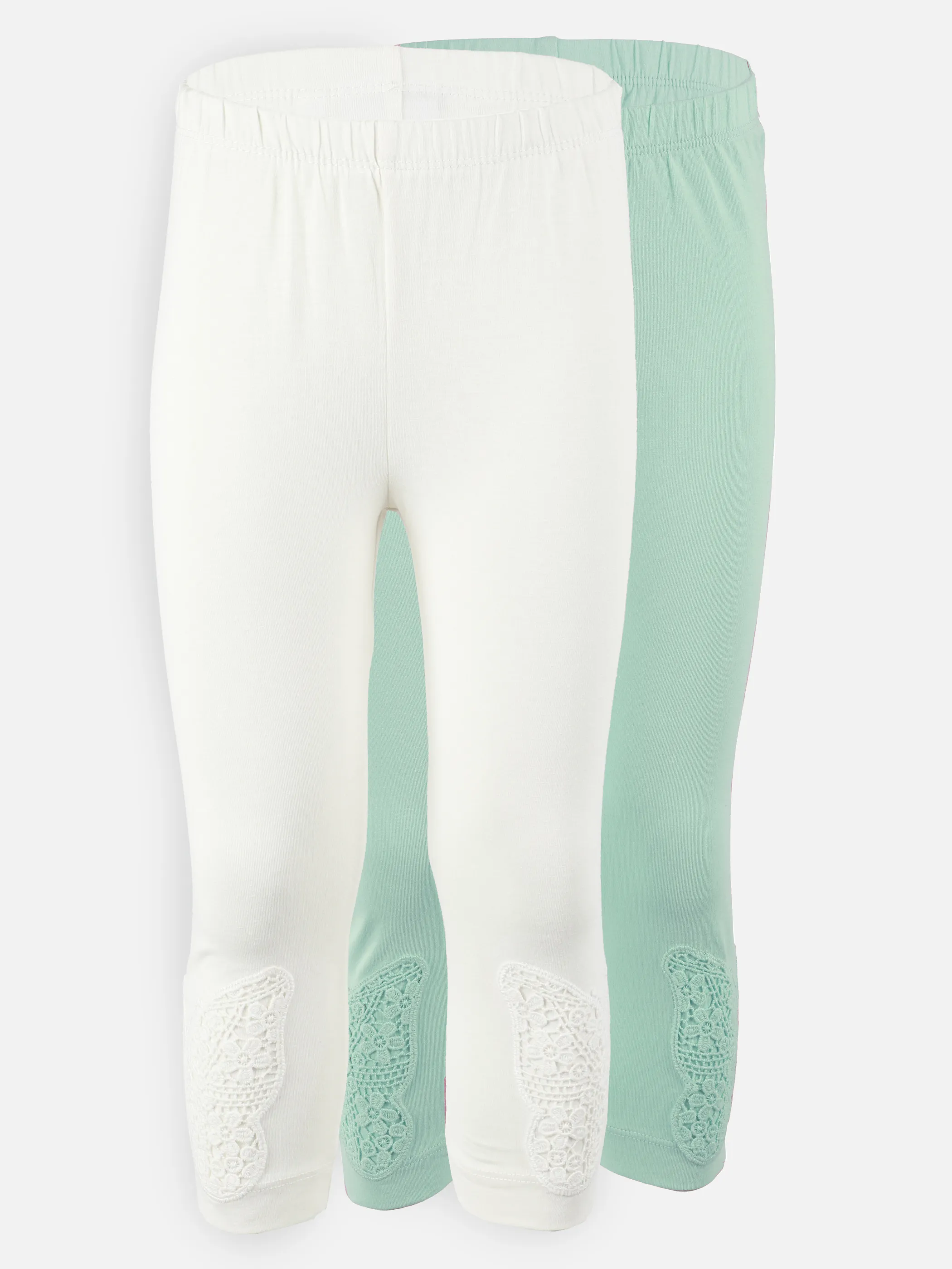 One Way MG 2er Pack Leggings mit aplli in weiß/grün Weiß 923242 WEIß/GRÜN 1