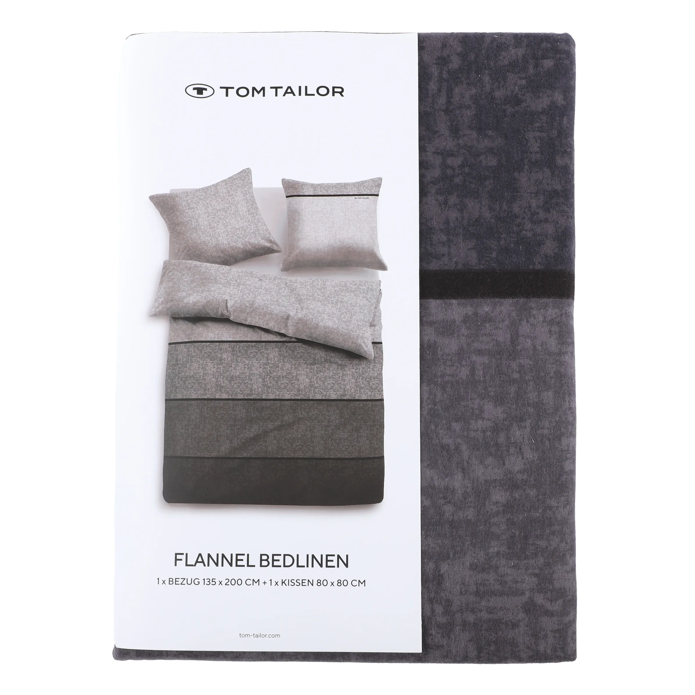 Tom Tailor Flanellbettwäsche Blockstreife Grau 881594 GRAU 2