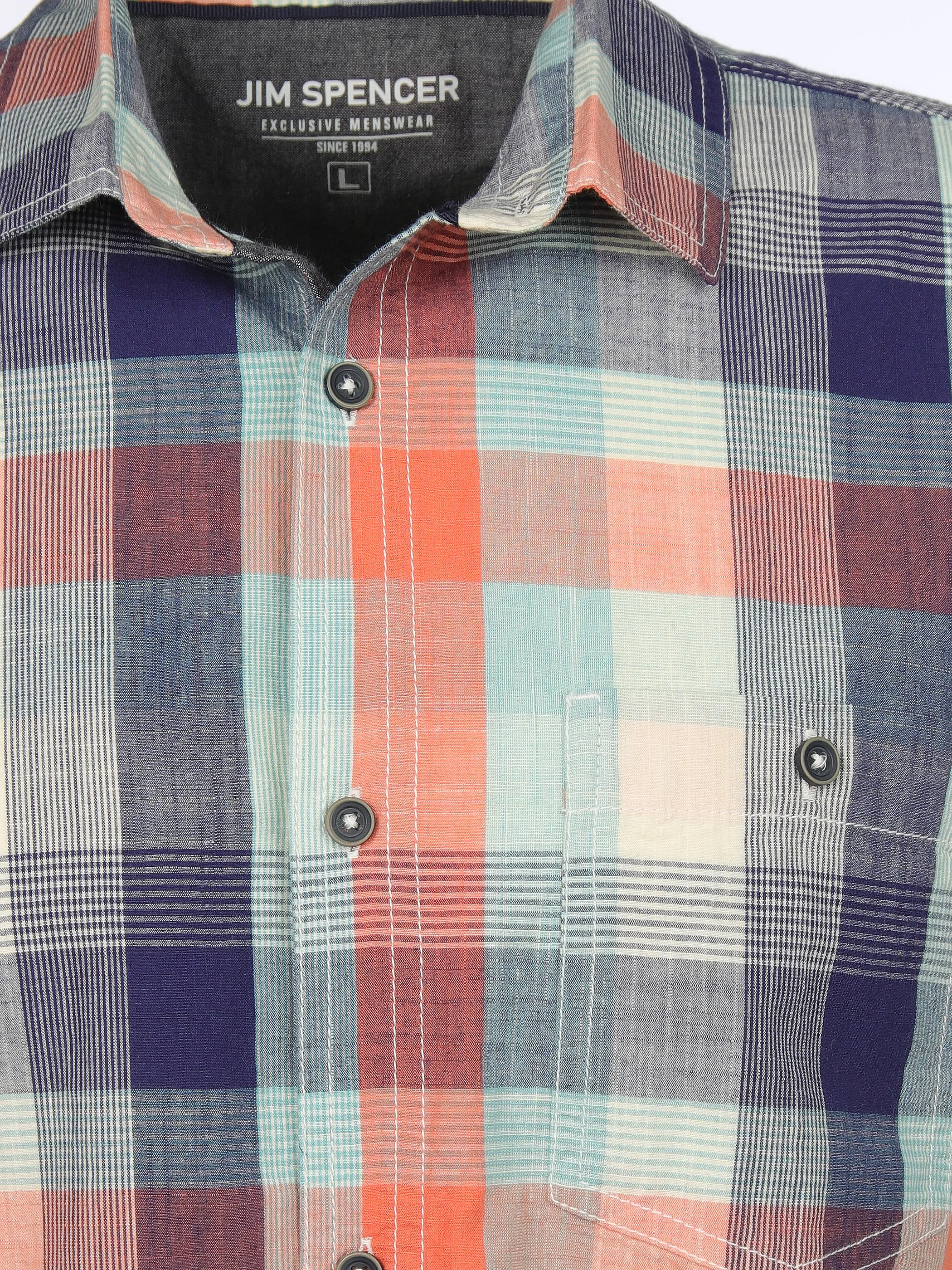 Jim Spencer He. Freizeithemd 1/2 Arm yd gemustert Orange 908750 ORANGE 3 Jim Spencer He. Freizeithemd 1/2 Arm yd gemustert Orange 908750 ORANGE 3