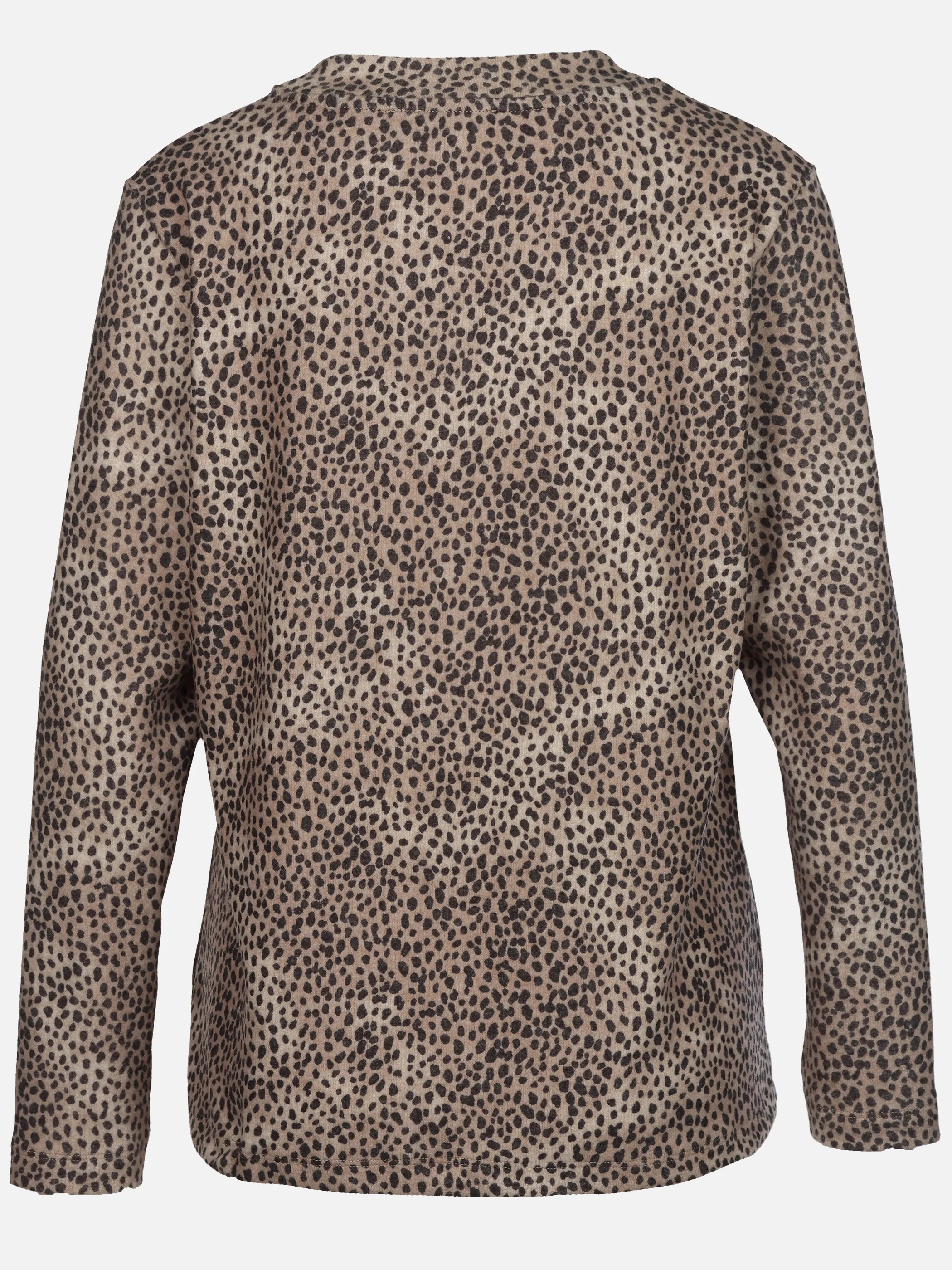 Sure Da. Print Flausch Shirt m. Stehkragen Braun 932518 LEOPRINT 2