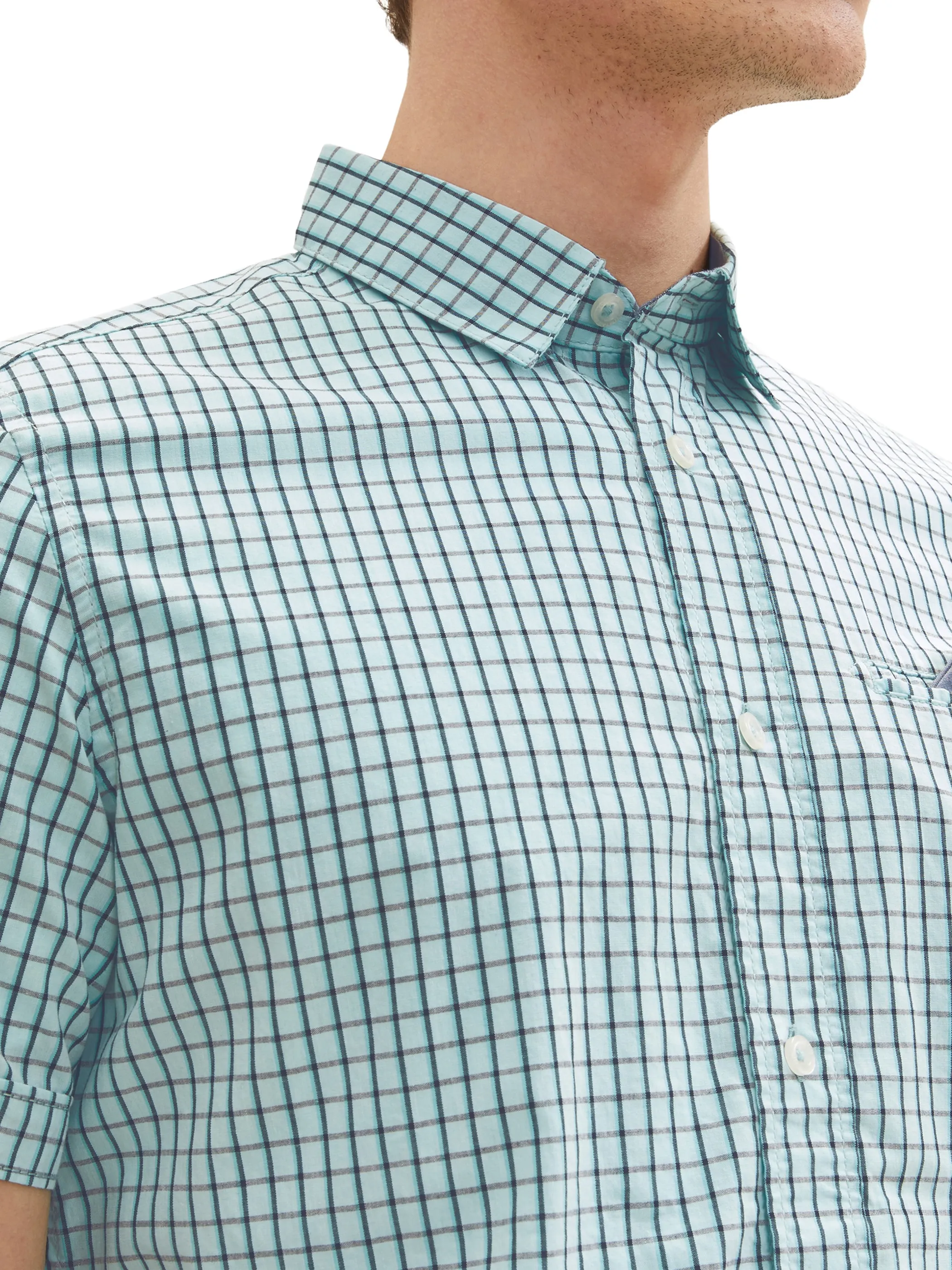 Tom Tailor 1036223 fitted checked shirt Türkis 880583 31807 3 Tom Tailor 1036223 fitted checked shirt Türkis 880583 31807 3
