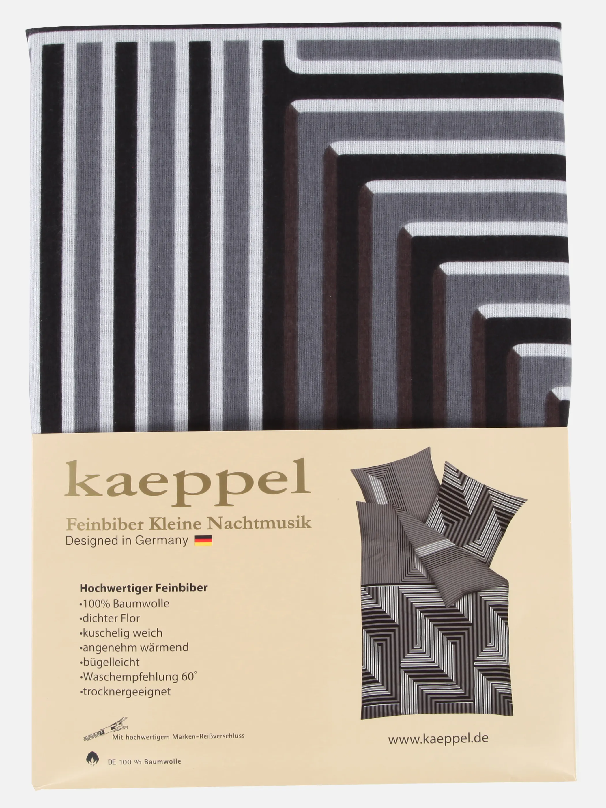 AWG Mode - Biberbettwäsche in tollem Design 135x200cm | SCHWARZ | 135/200