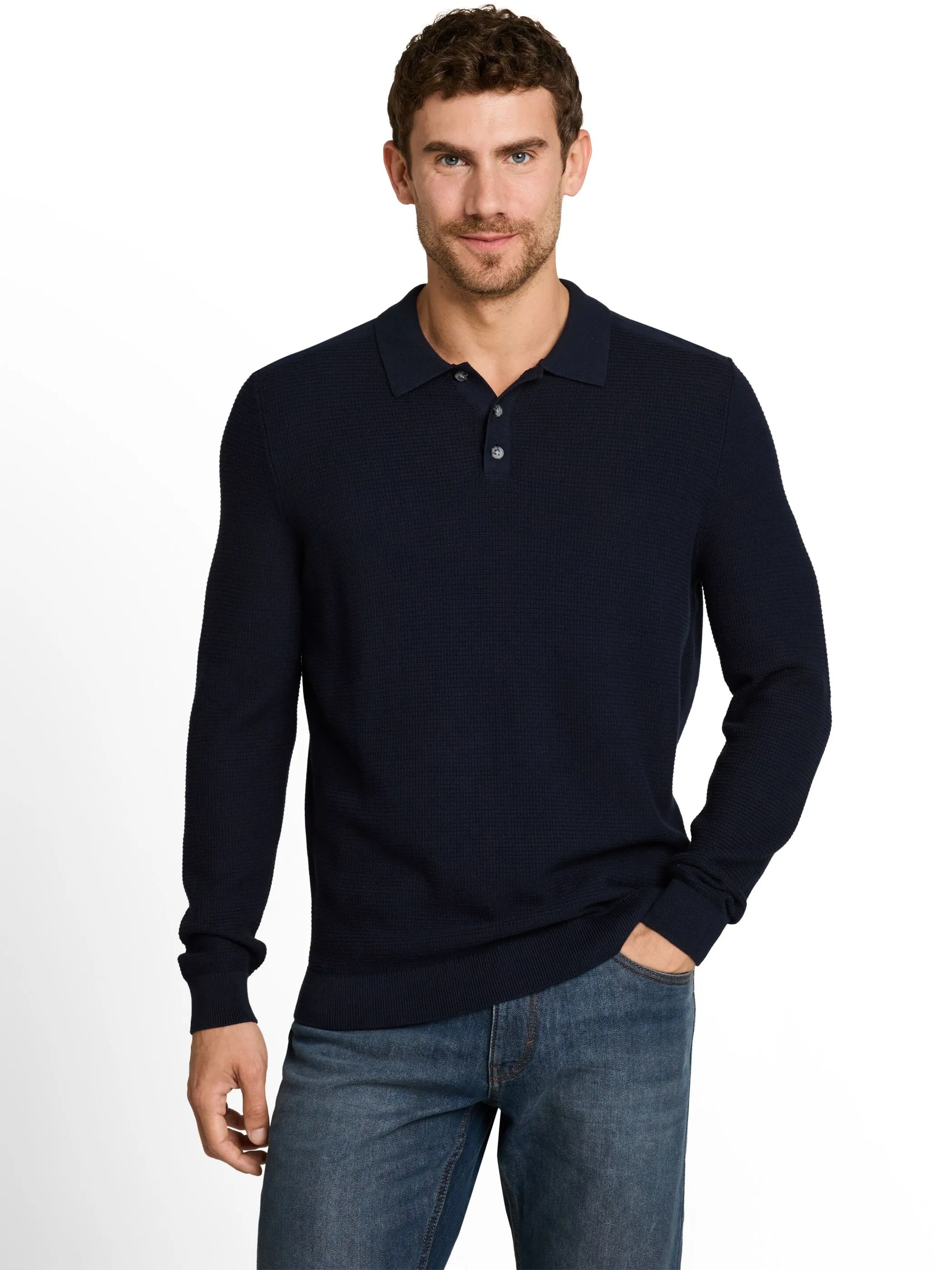 Tom Tailor 1052207 NOS structured knit polo Blau 934238 10668 1
