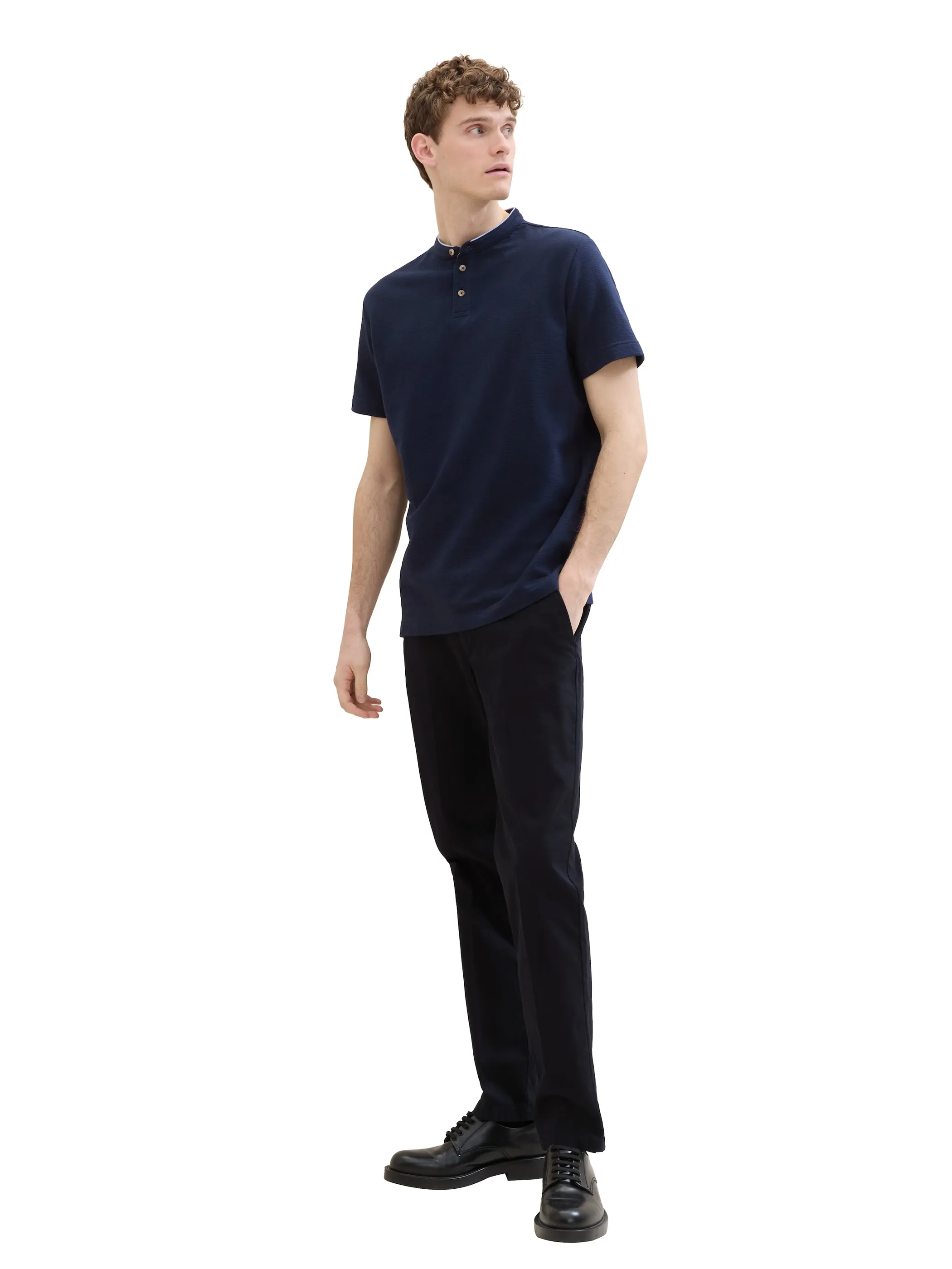 Tom Tailor 1041809 structured stand-up polo Blau 895687 10668 4 Tom Tailor 1041809 structured stand-up polo Blau 895687 10668 4