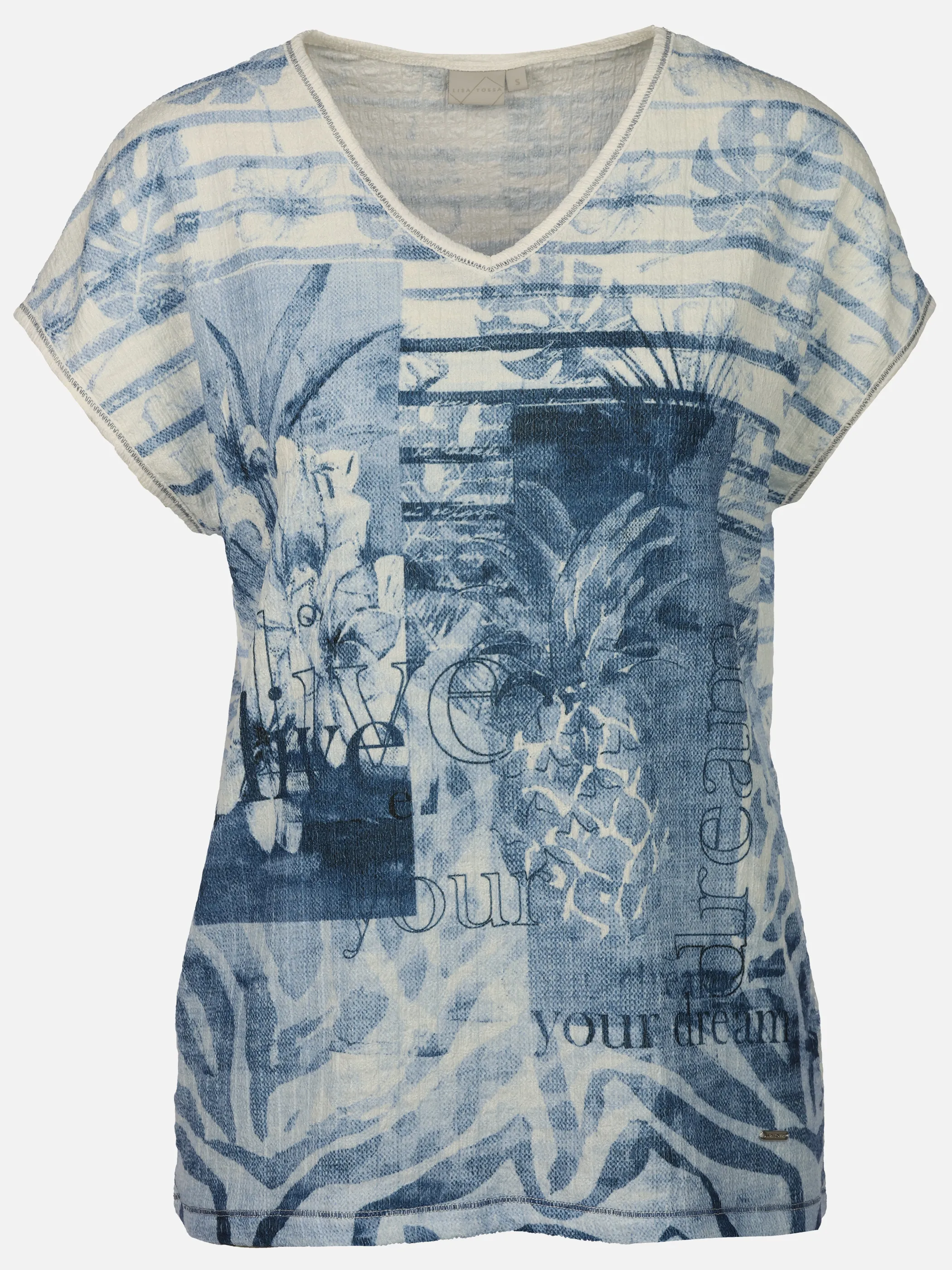 Lisa Tossa Da-Crinkle-Print Shirt Blau 926287 BLAU 1