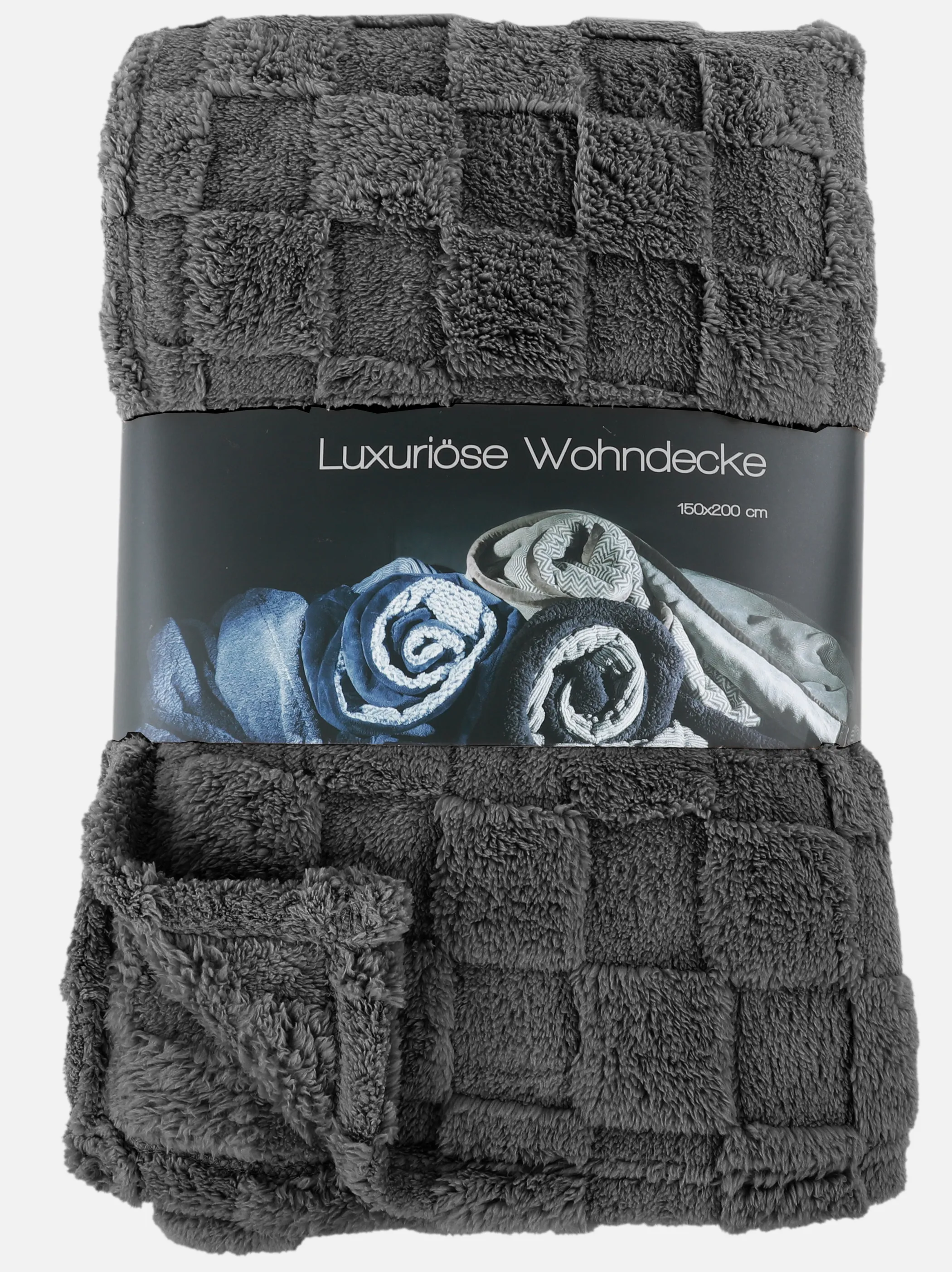 Deluxe Wohndecke Chess Sherpa Schachb Grau 923131 ANTHRA 2