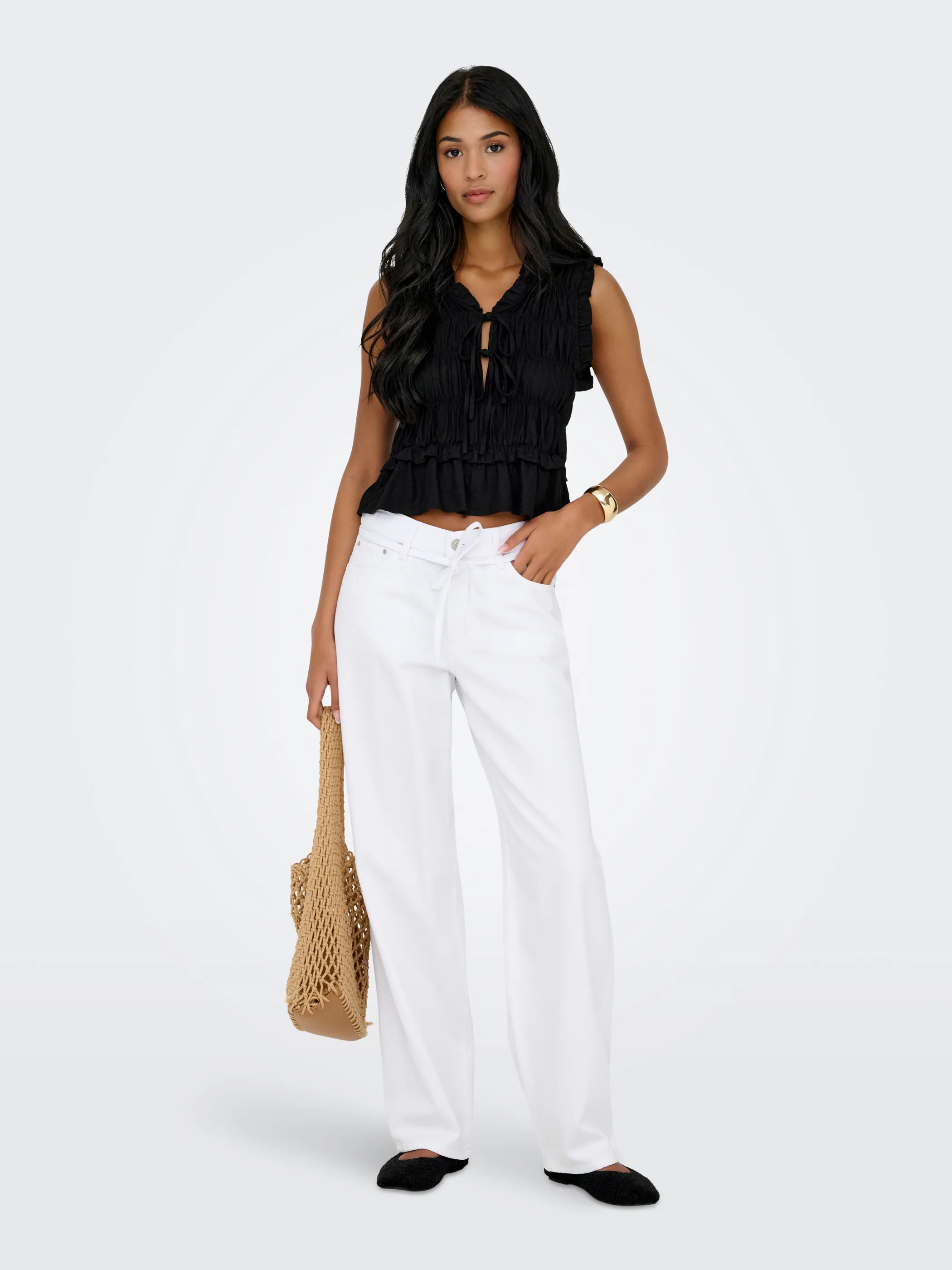 Only 15363693 ONLGOA S/S LINEN BL F Schwarz 922181 177911 1