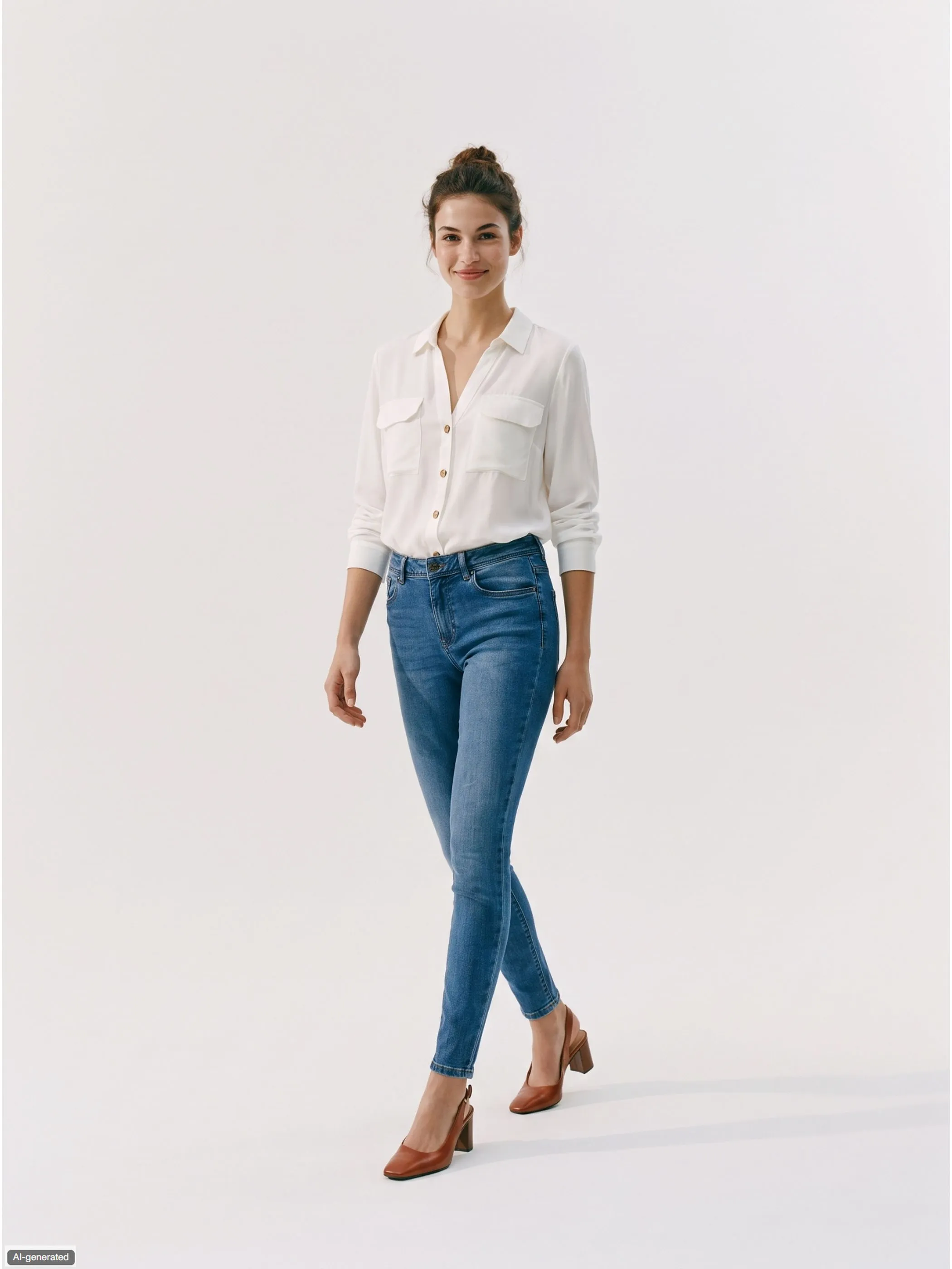 Vero Moda 10275283 VMBUMPY L/S SHIRT NEW Weiß 866195 175598 1