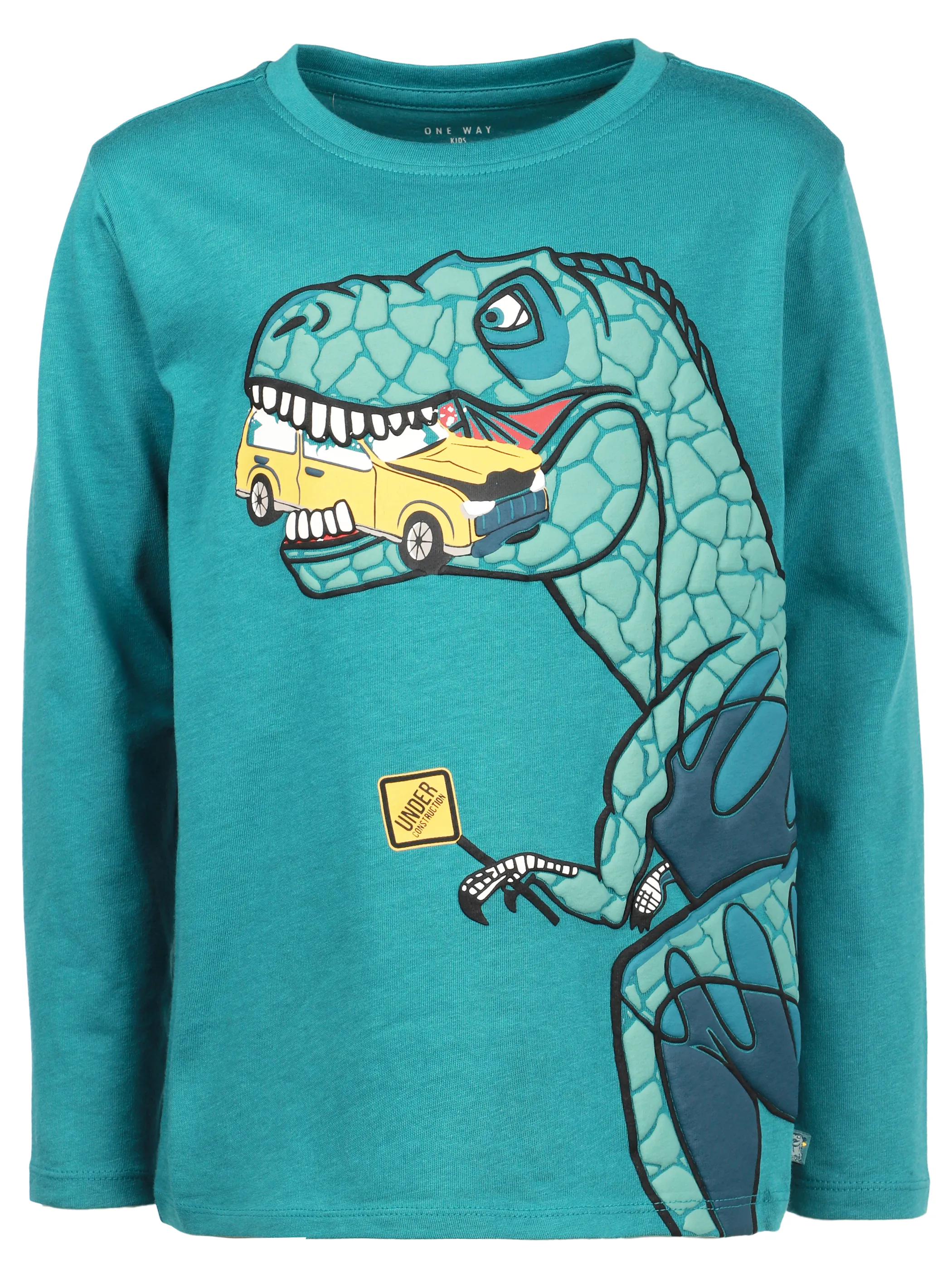 One Way KJ Longsleeve mit Dino Print in dunkelgrün Grün 913424 DUNKELGRÜN 1